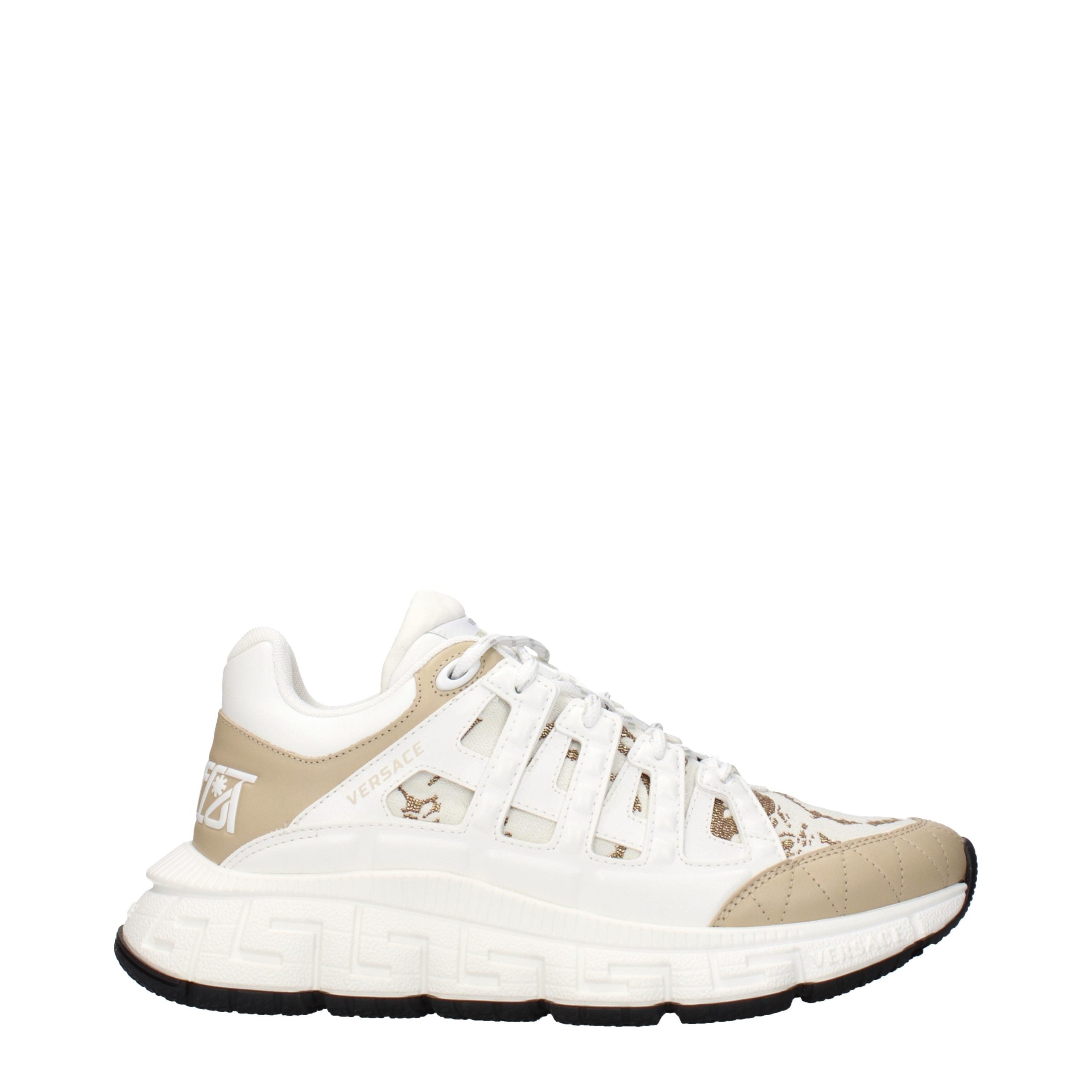 Versace White Fabric Athletic Sneakers Versace