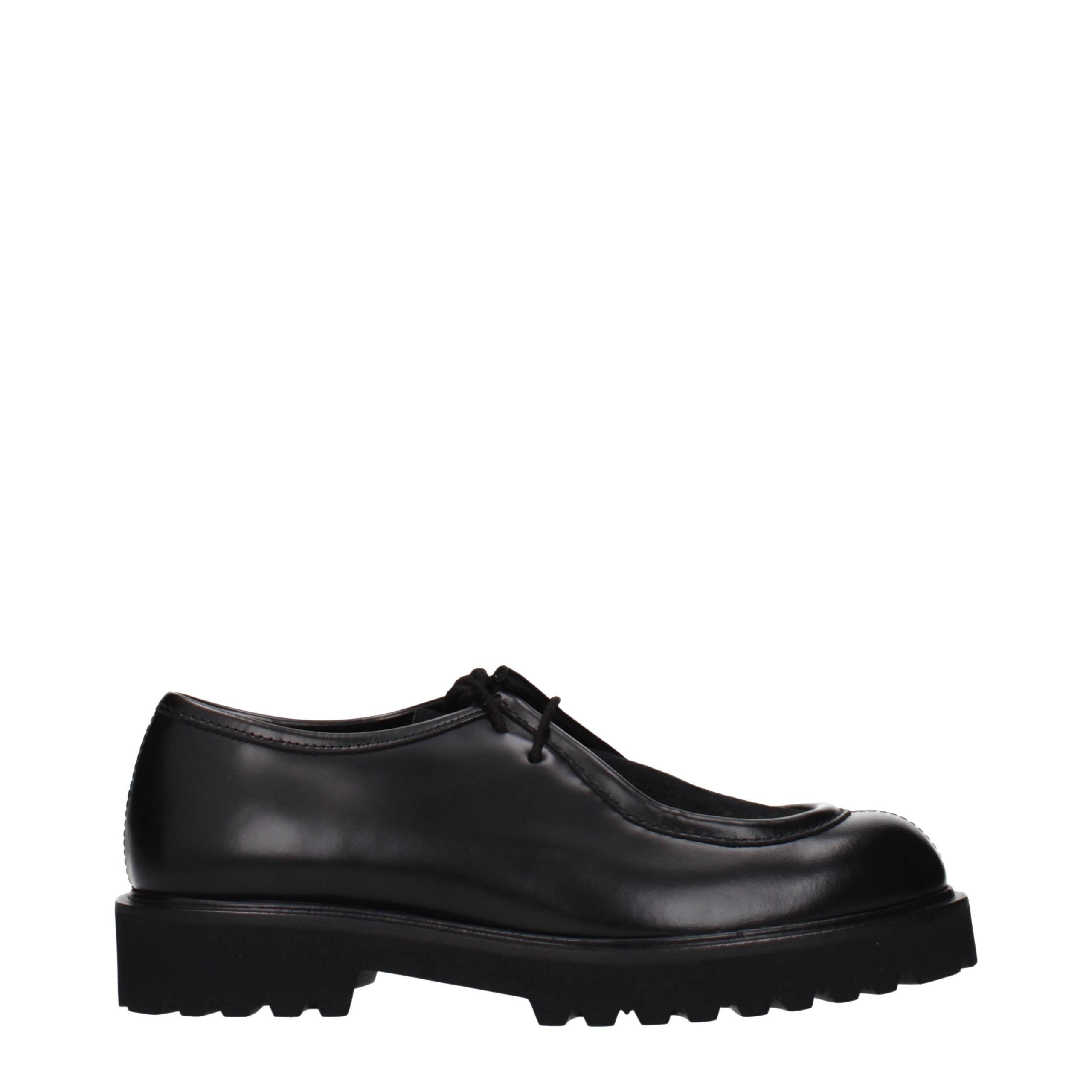 Max Mara Black Leather Oxfords And Derbies Max Mara