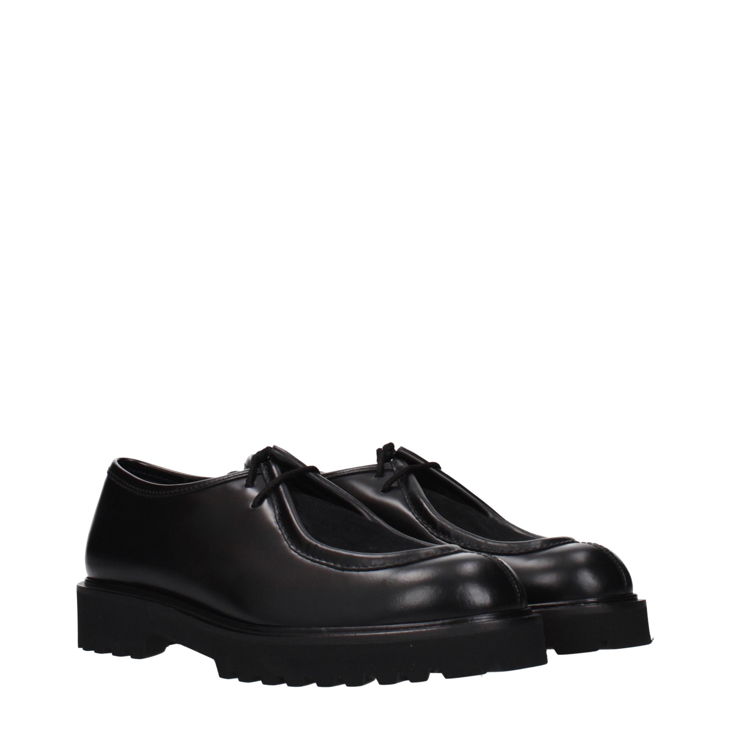 Max Mara Black Leather Oxfords And Derbies Max Mara