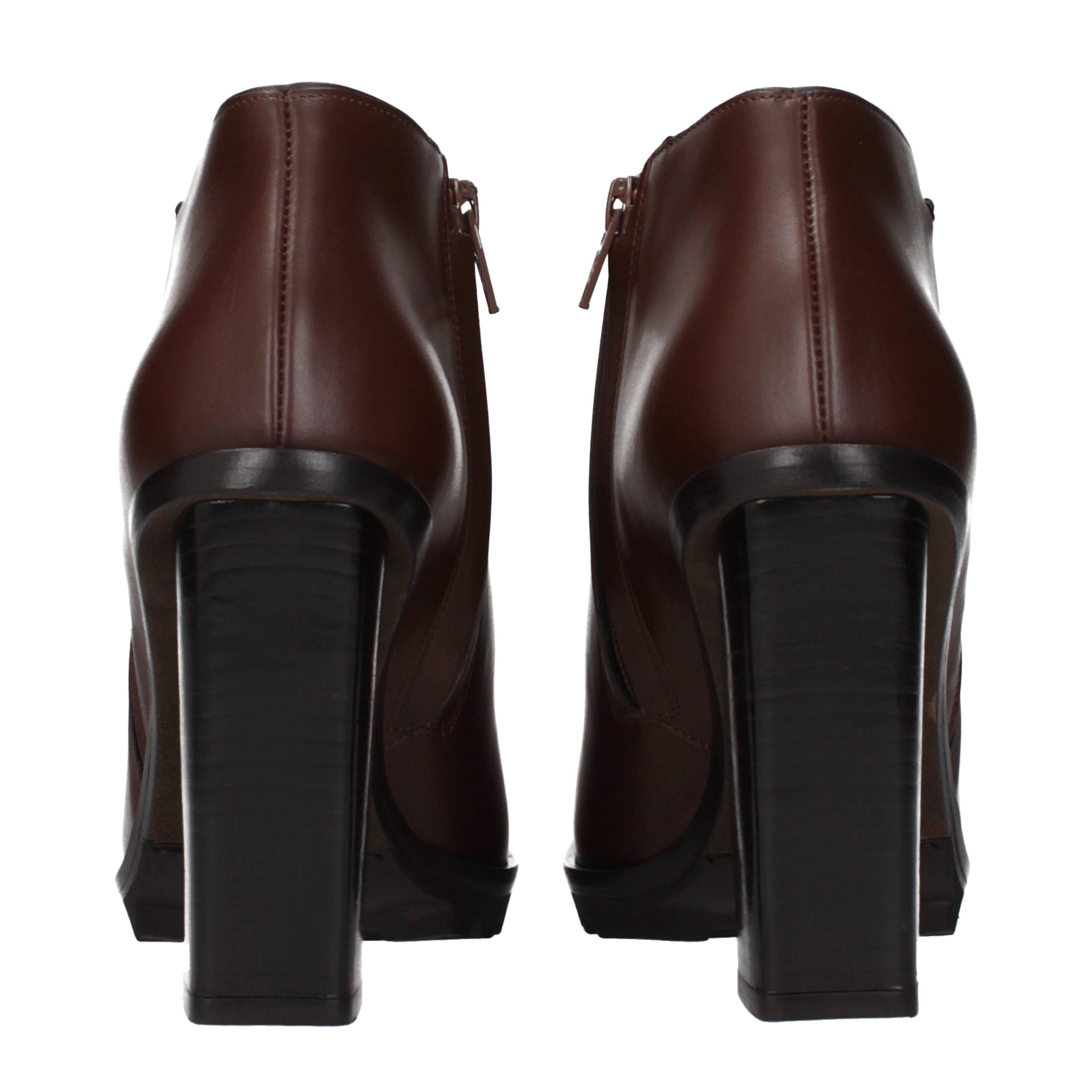 Max Mara Brown Leather Ankle Boots Max Mara