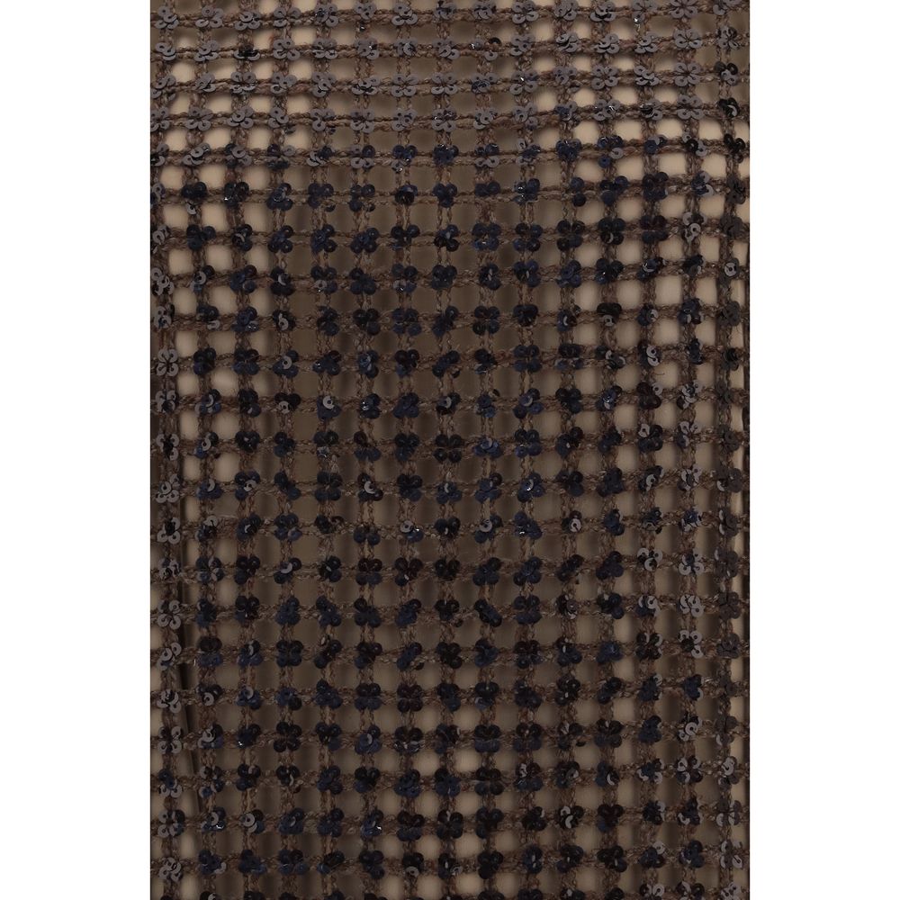 Brunello Cucinelli Brown Silk Cocktail Dress Brunello Cucinelli