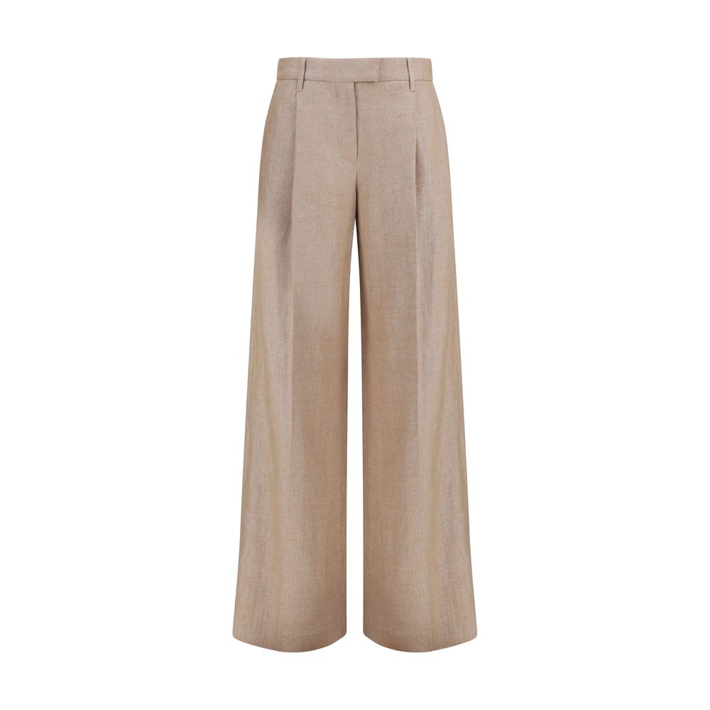 Brunello Cucinelli Beige Linen Casual Pants Brunello Cucinelli