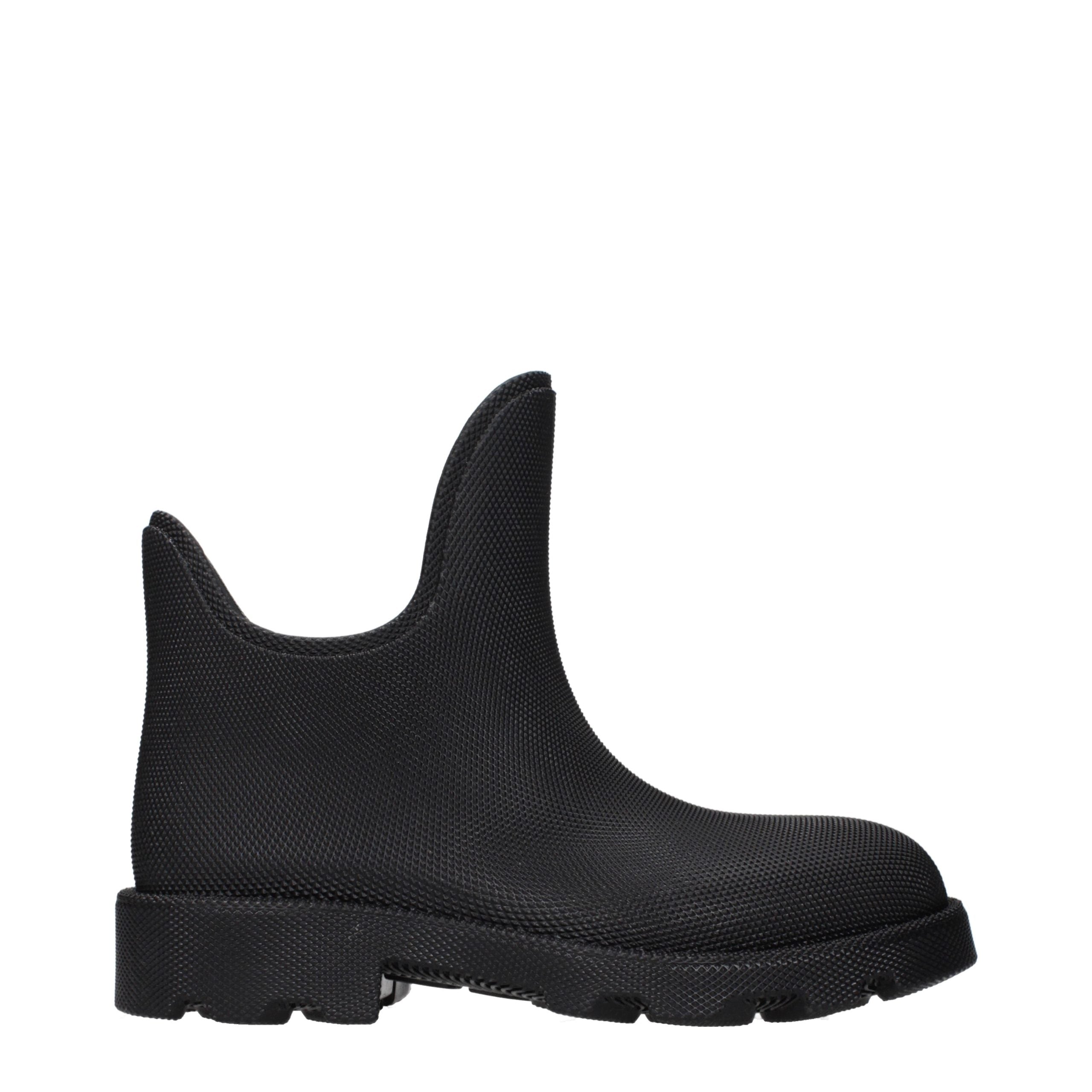 Burberry Black Cotton Ankle Boots Burberry
