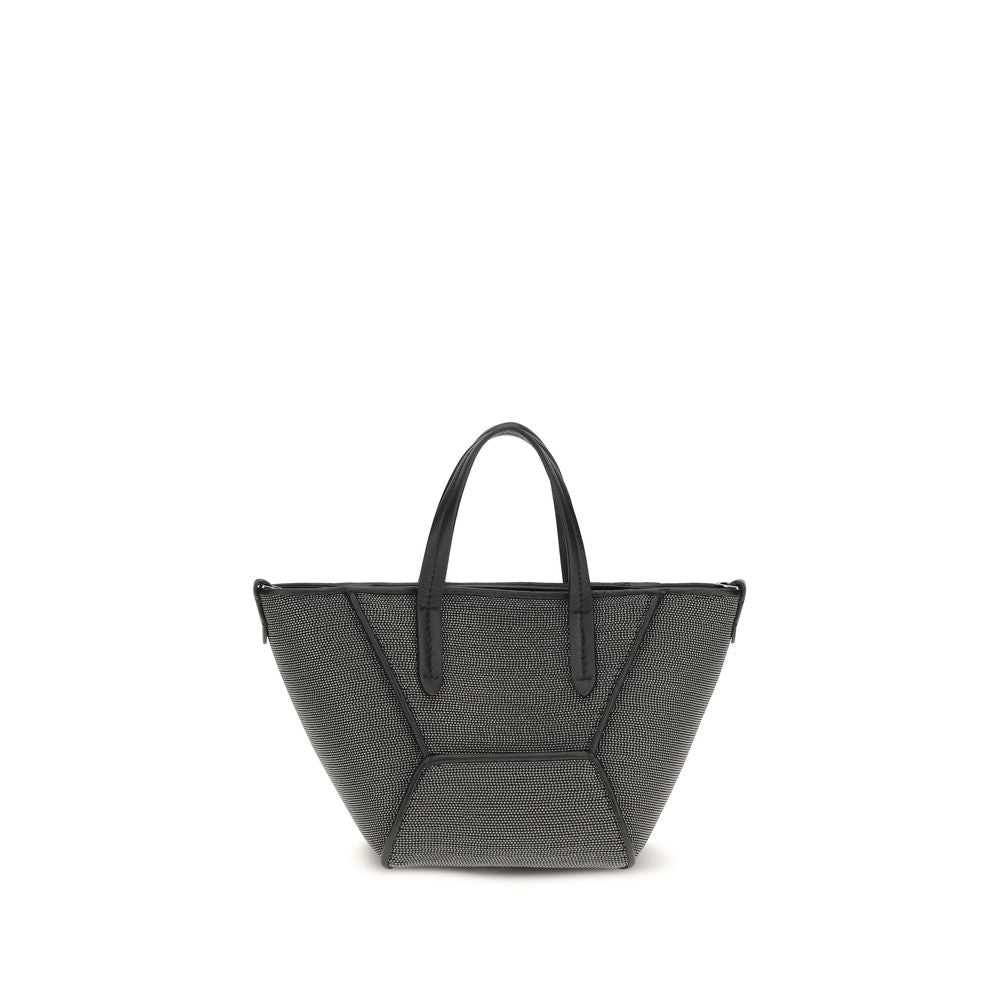 Brunello Cucinelli Black Calf Leather Bos Taurus Shoulder Bag Brunello Cucinelli