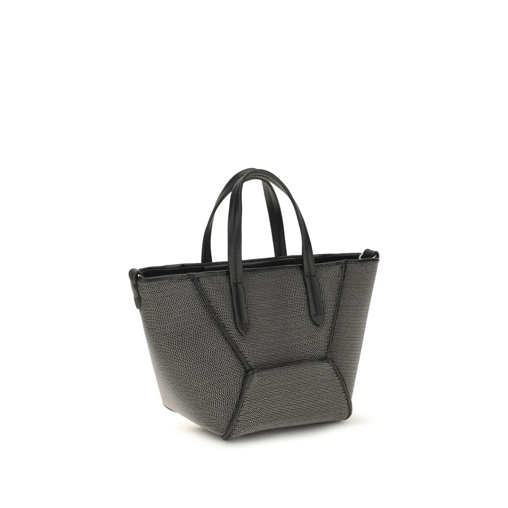 Brunello Cucinelli Black Calf Leather Bos Taurus Shoulder Bag Brunello Cucinelli