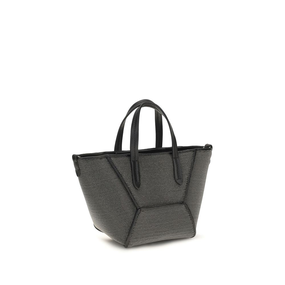 Brunello Cucinelli Black Calf Leather Bos Taurus Shoulder Bag Brunello Cucinelli