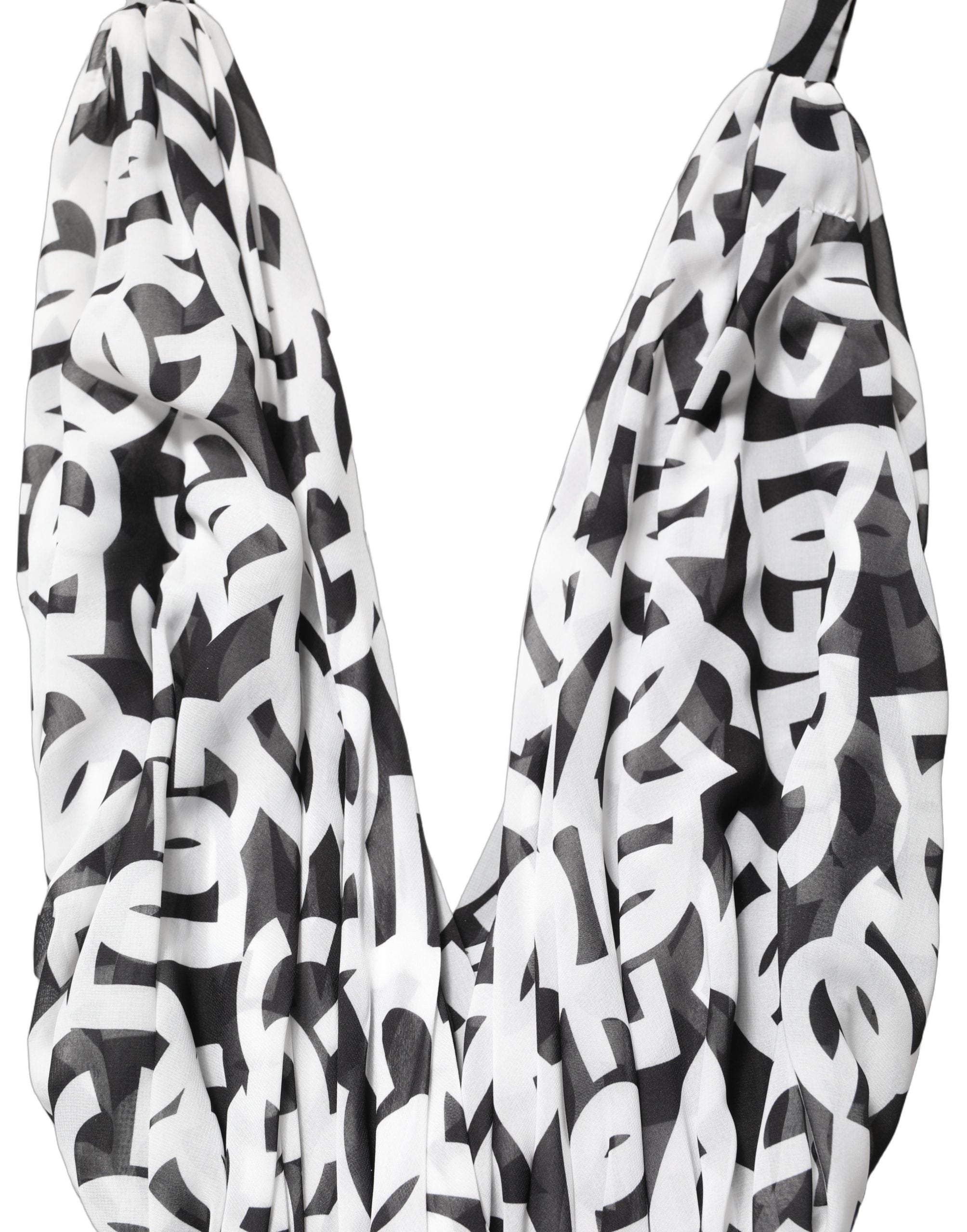 Dolce & Gabbana Black White Logo Sleeveless Floor Length Maxi Dress Dolce & Gabbana