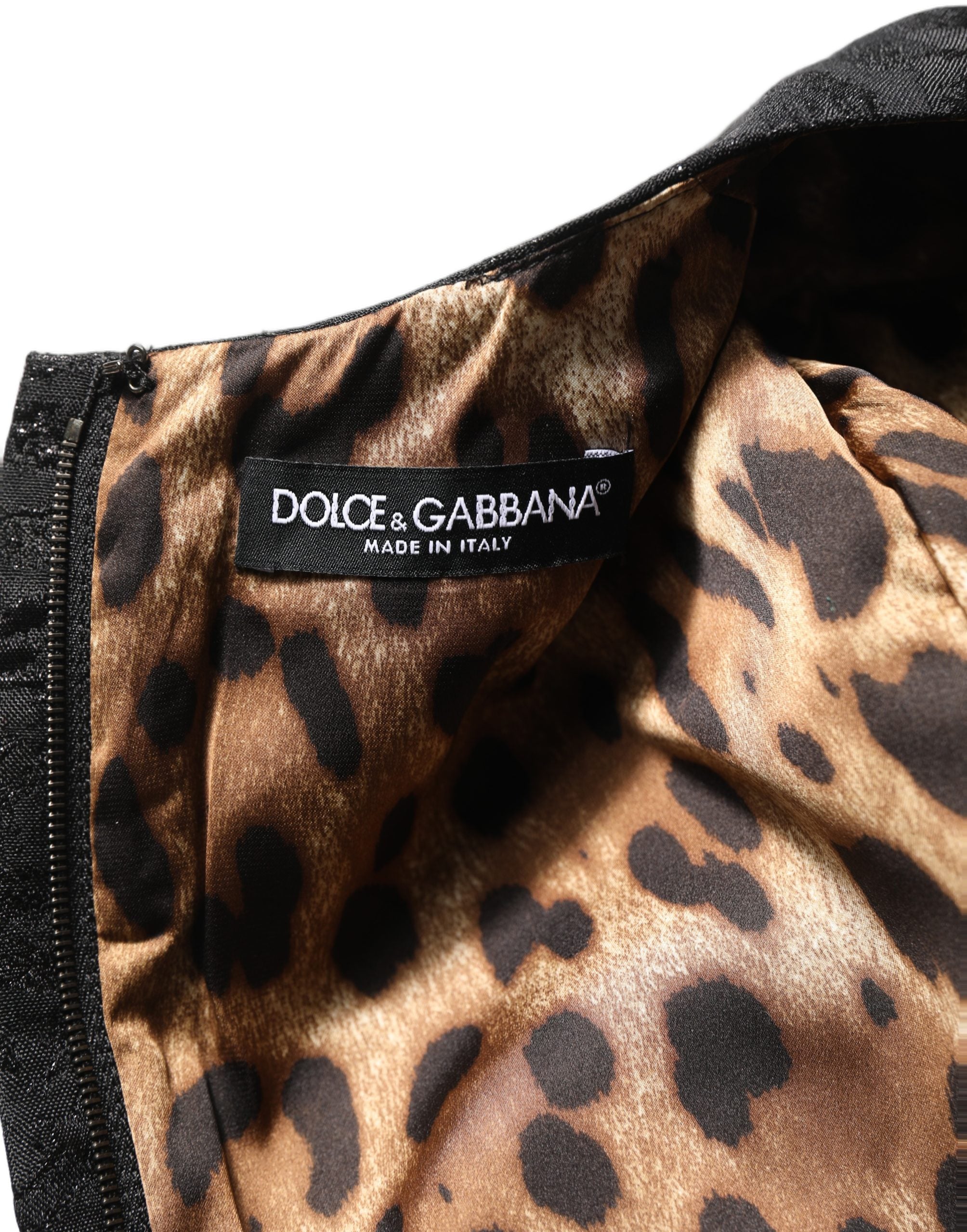 Dolce & Gabbana Black Floral Jacquard Flared A-line Dress Dolce & Gabbana
