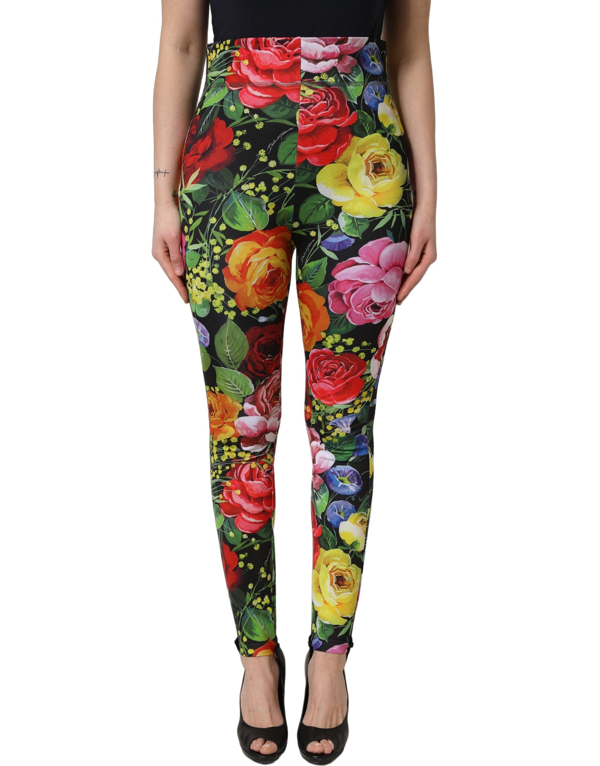Dolce & Gabbana Multicolor Floral Stretch Jersey Leggings Pants Dolce & Gabbana