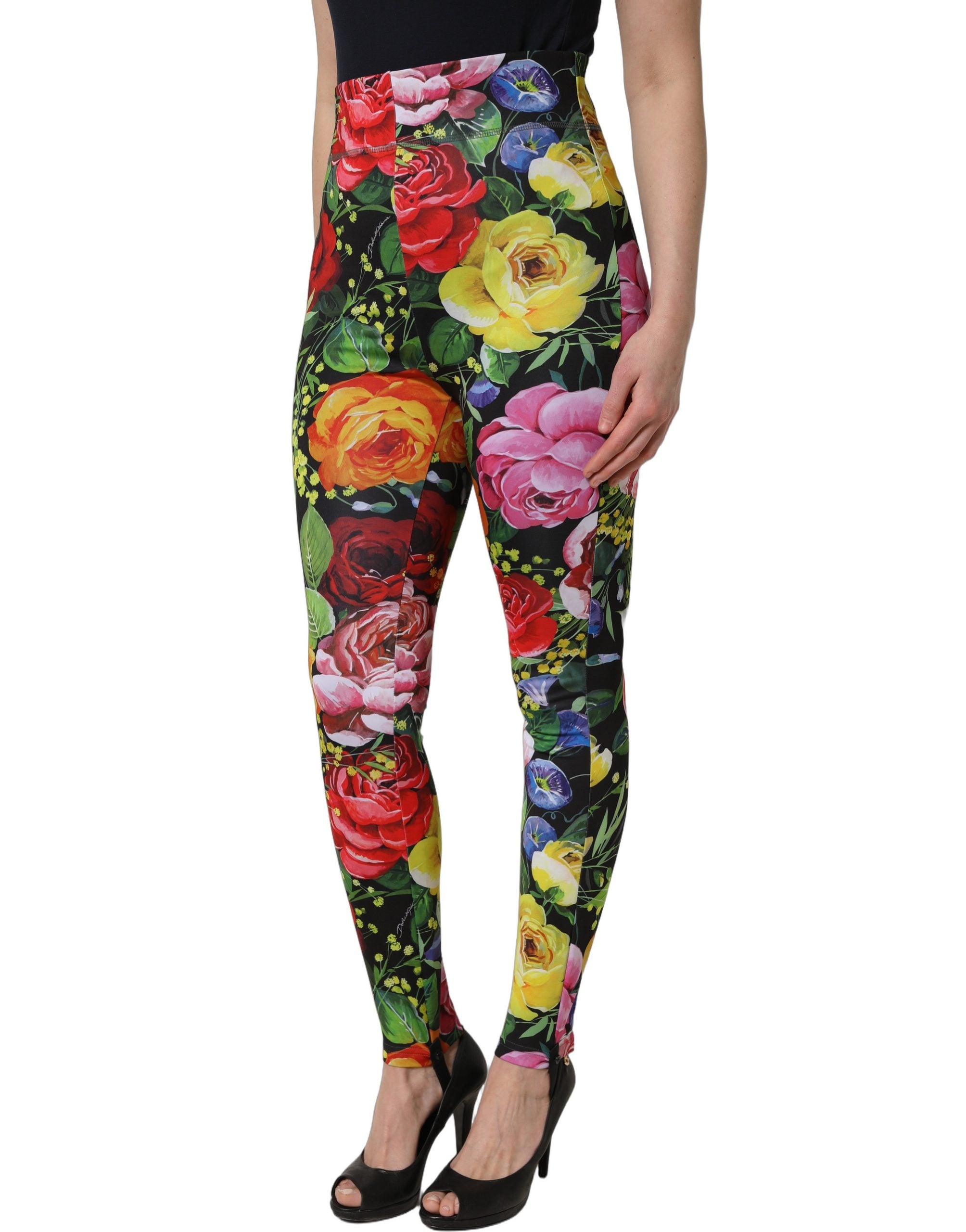 Dolce & Gabbana Multicolor Floral Stretch Jersey Leggings Pants Dolce & Gabbana