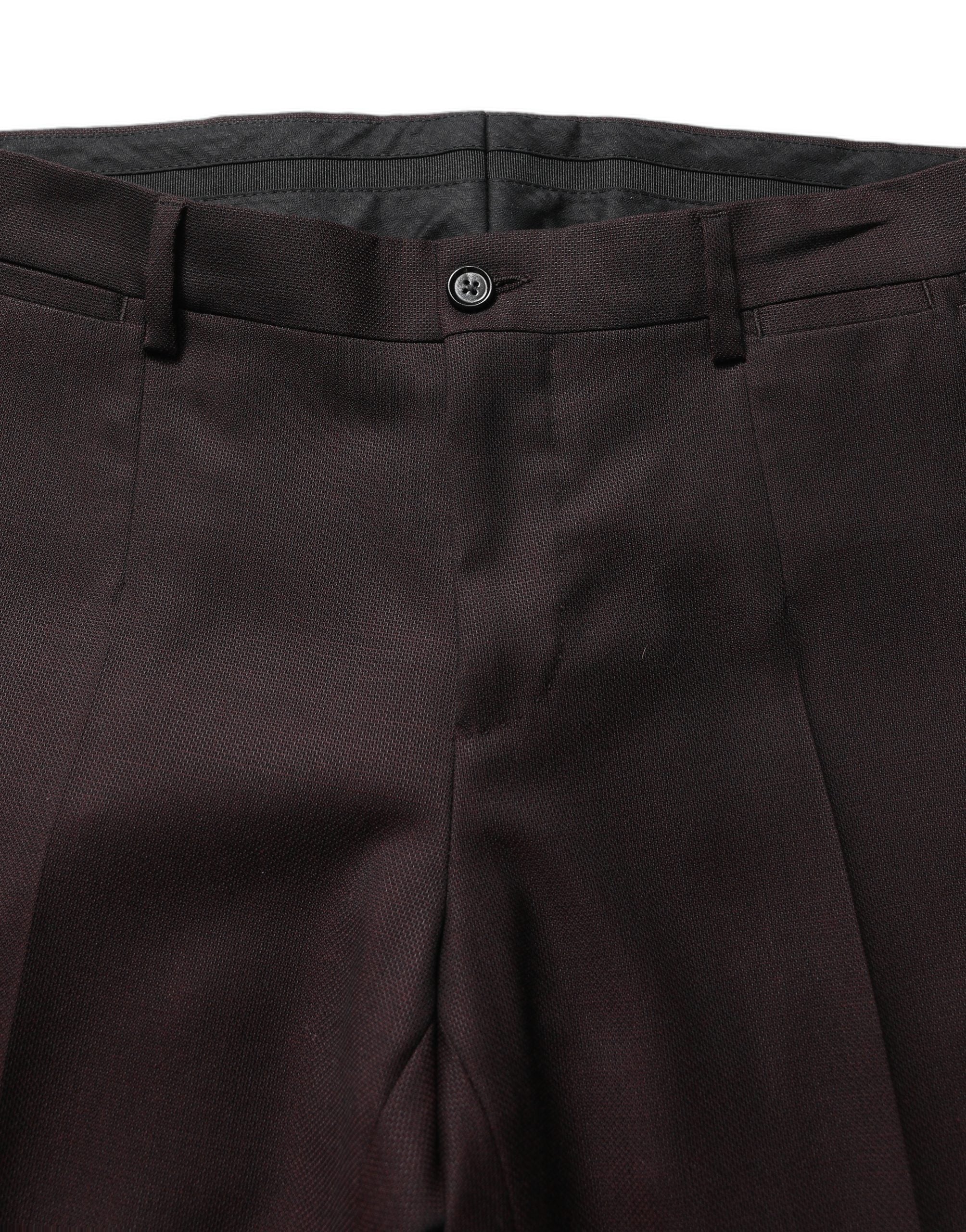 Dolce & Gabbana Brown Straight Leg Dress Silk Trousers Pants Dolce & Gabbana