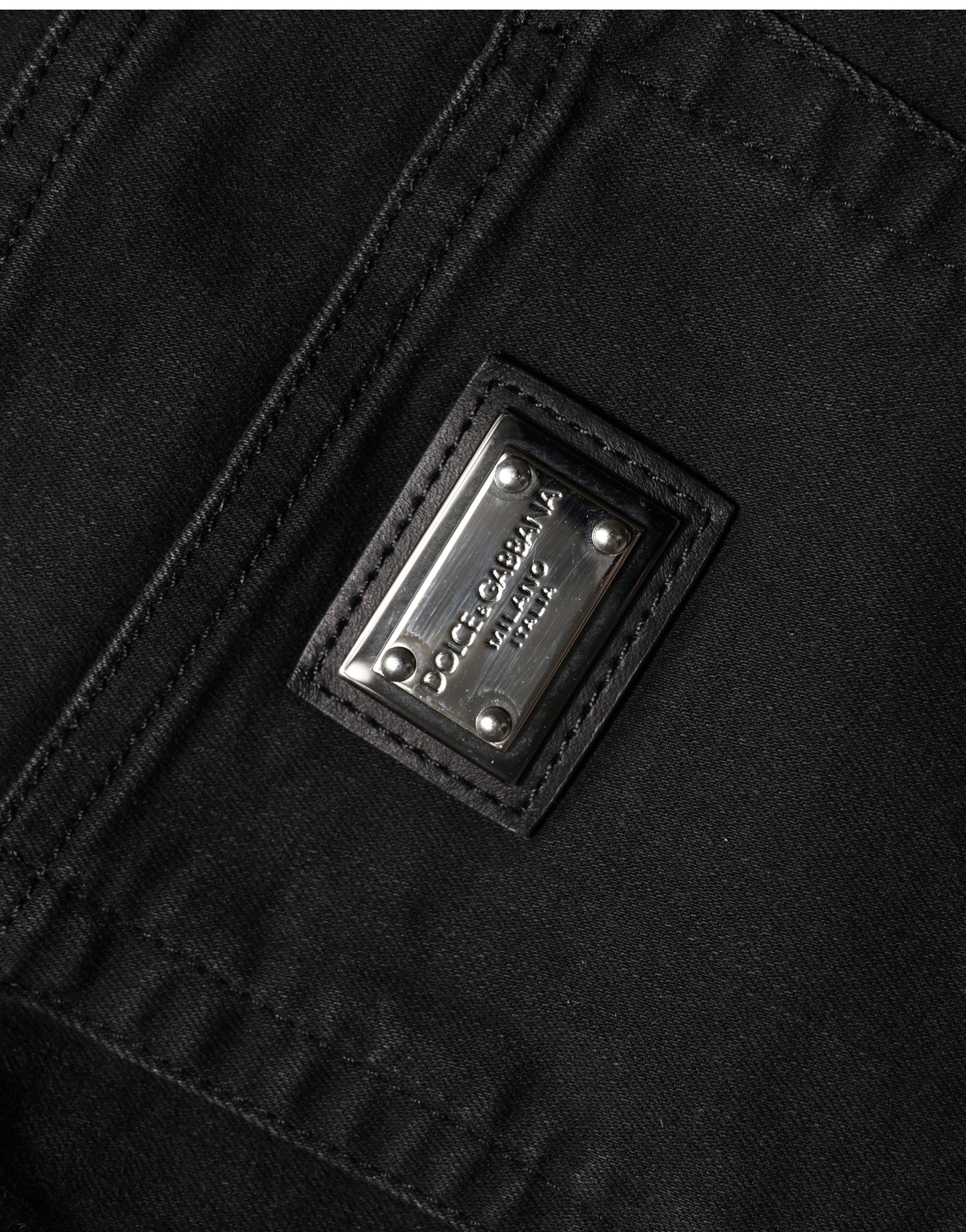 Dolce & Gabbana Black Skinny Cotton High Waist Denim Jeans Dolce & Gabbana