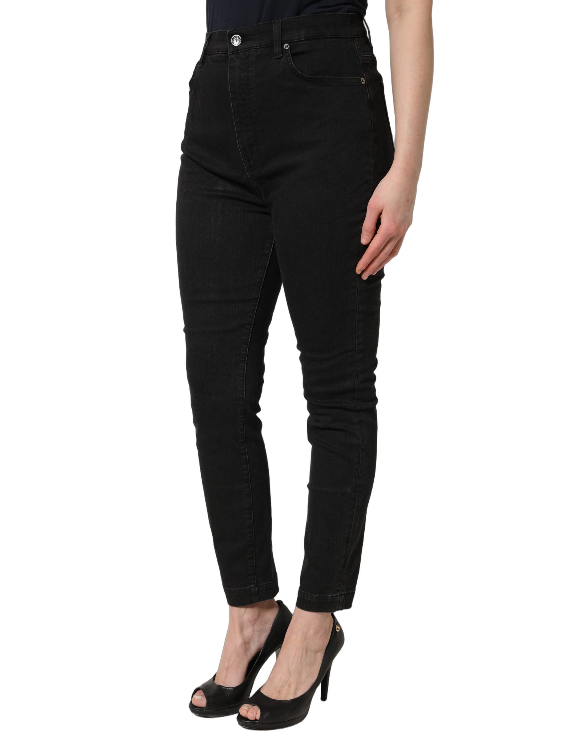 Dolce & Gabbana Black Skinny Cotton High Waist Denim Jeans Dolce & Gabbana