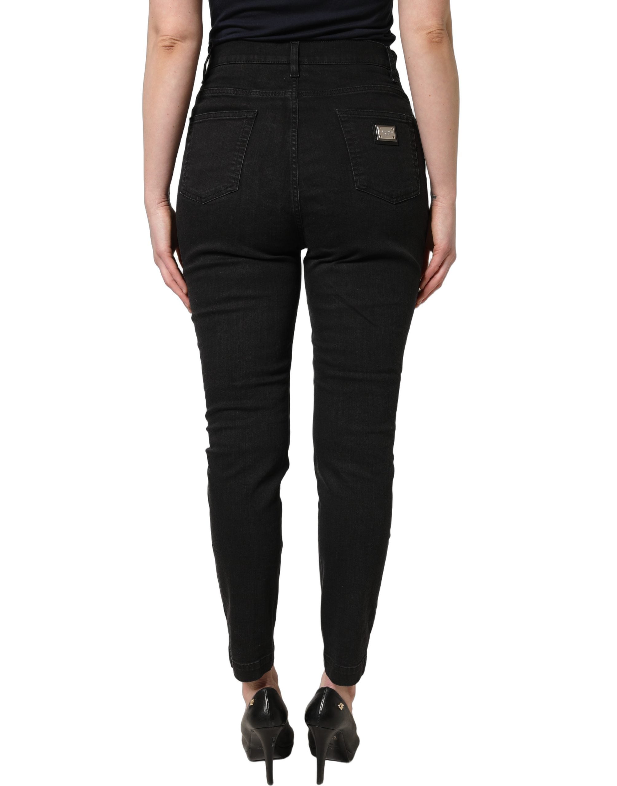 Dolce & Gabbana Black Skinny Cotton High Waist Denim Jeans Dolce & Gabbana