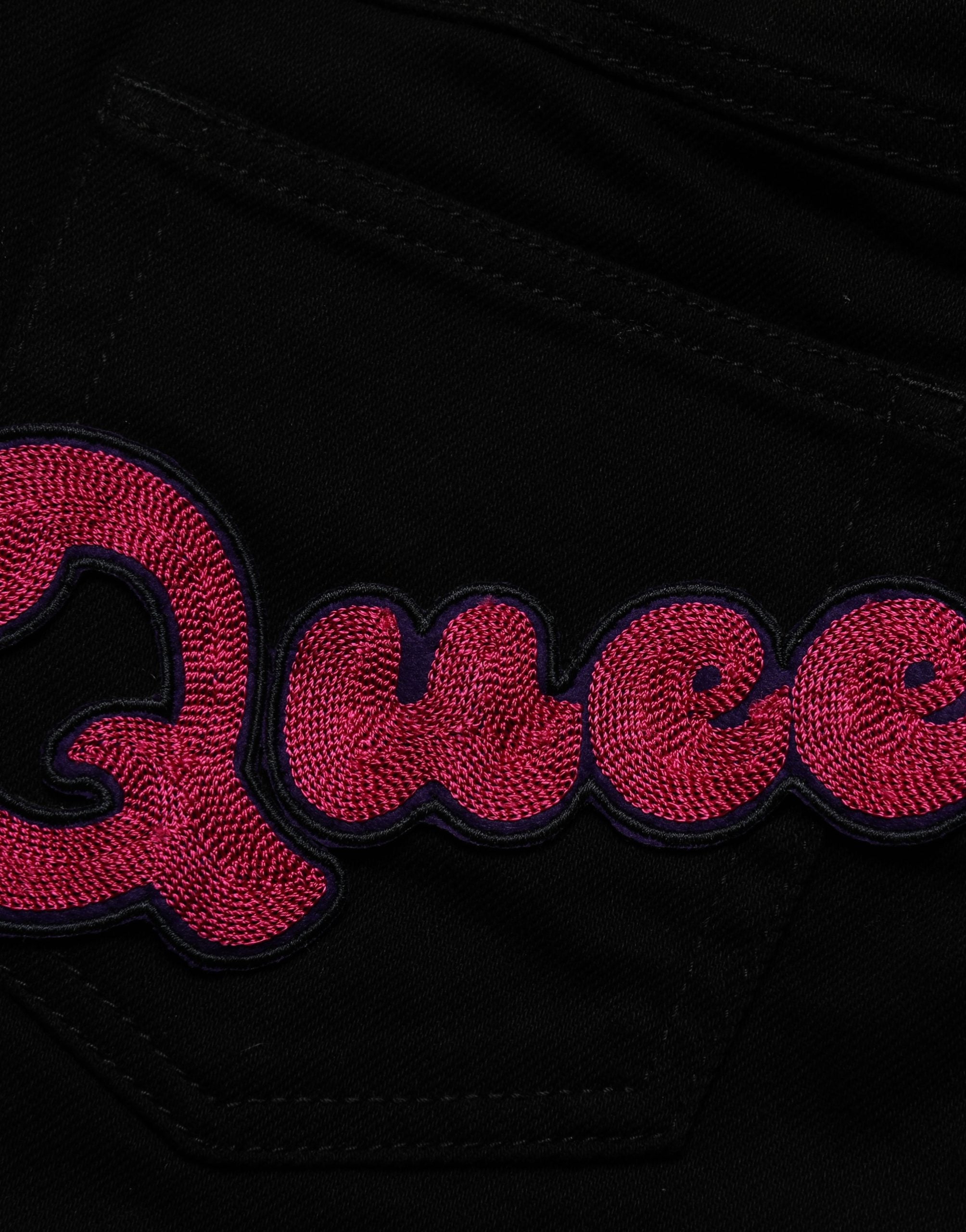 Dolce & Gabbana Black Queen Embroidery PRETTY Denim Jeans Dolce & Gabbana