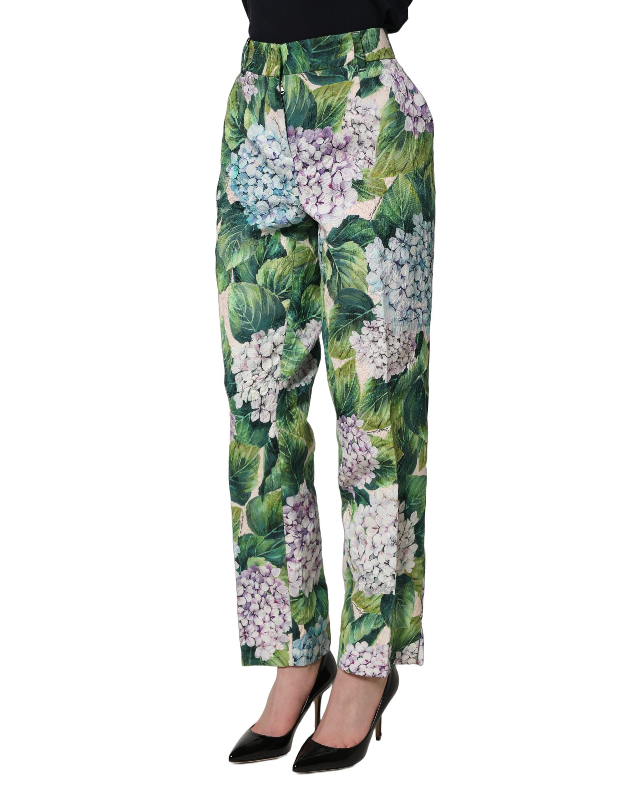 Dolce & Gabbana Multicolor Floral Print Tapered Trouser Pants Dolce & Gabbana