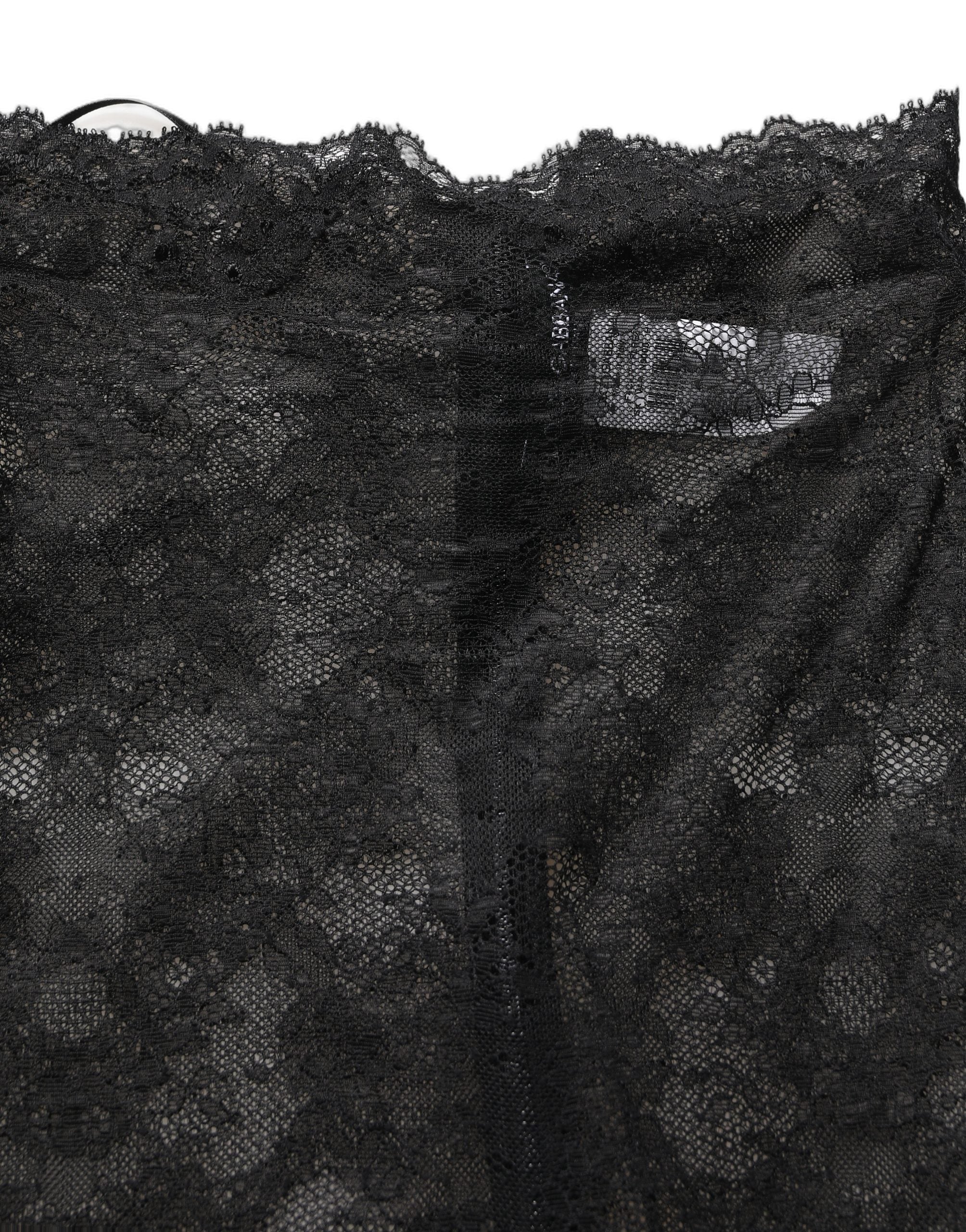 Dolce & Gabbana Black Floral Lace High Waist KneeLength Skirt Dolce & Gabbana