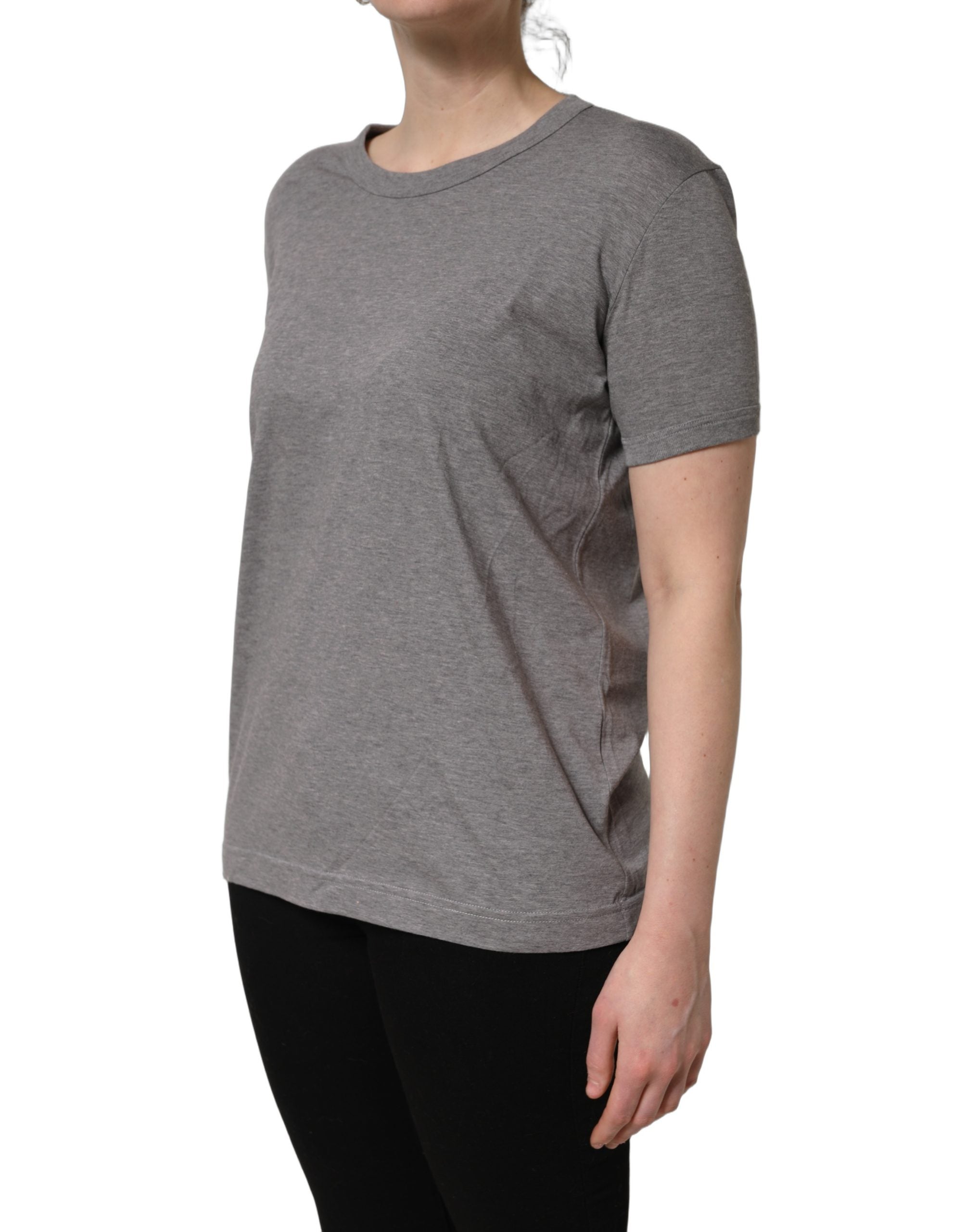 Dolce & Gabbana Grey Cotton Short Sleeves Crew Neck T-shirt Dolce & Gabbana