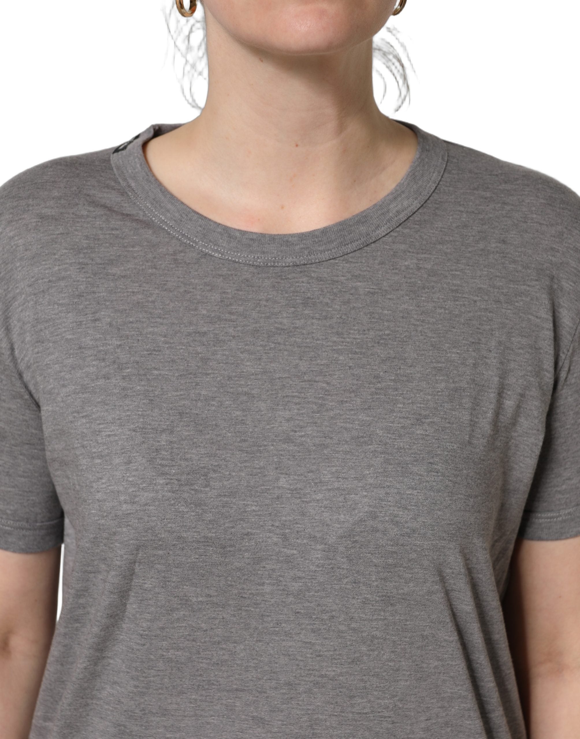 Dolce & Gabbana Grey Cotton Short Sleeves Crew Neck T-shirt Dolce & Gabbana