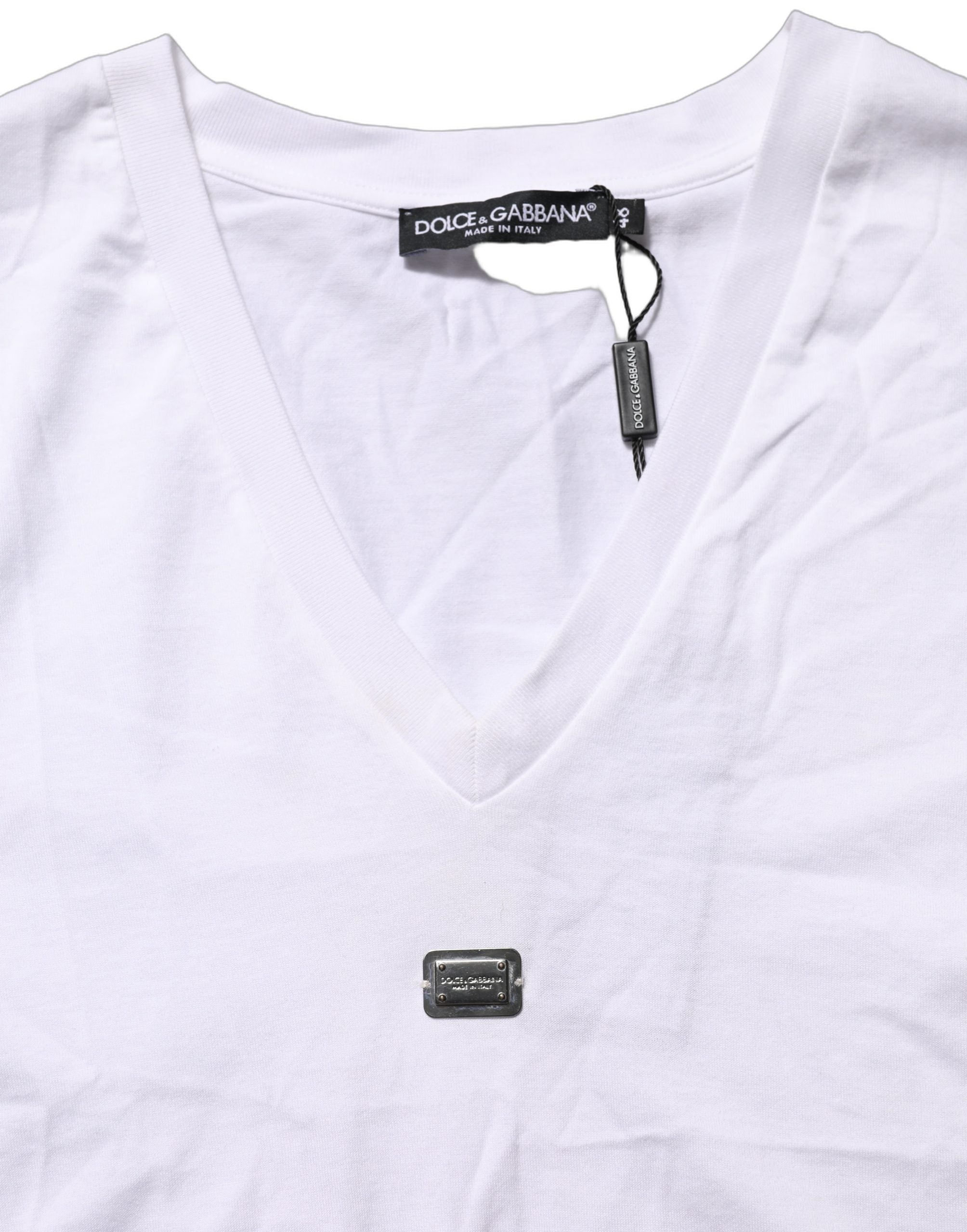 Dolce & Gabbana White Logo Embroidered TieWaist Cropped Top Dolce & Gabbana