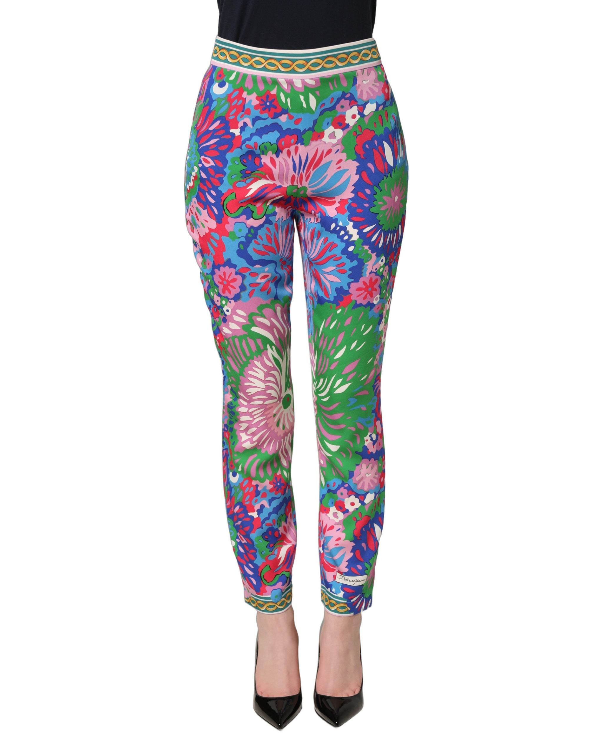 Dolce & Gabbana Multicolor Floral Stretch Jersey Leggings Pants Dolce & Gabbana