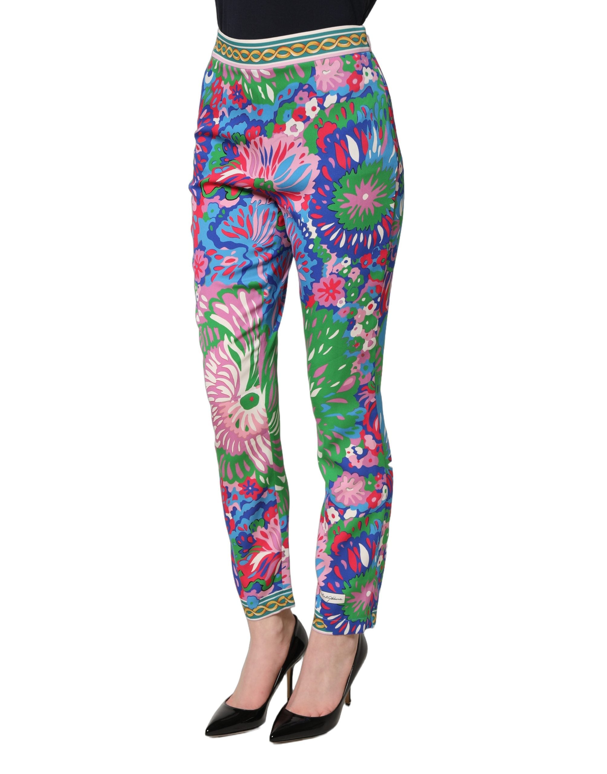Dolce & Gabbana Multicolor Floral Stretch Jersey Leggings Pants Dolce & Gabbana