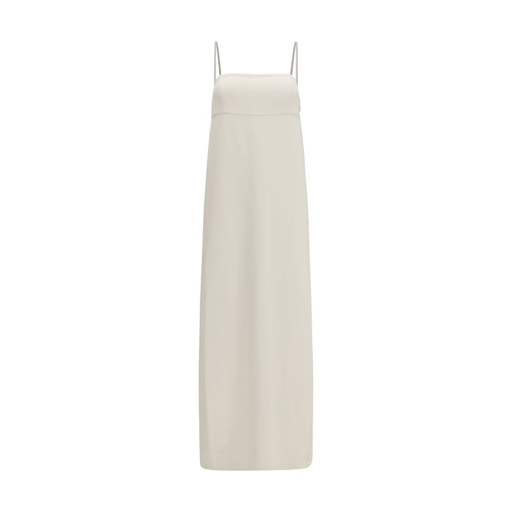 Brunello Cucinelli White Acetate Casual Dress Brunello Cucinelli