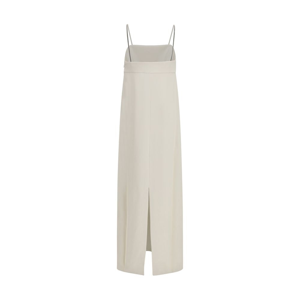 Brunello Cucinelli White Acetate Casual Dress Brunello Cucinelli