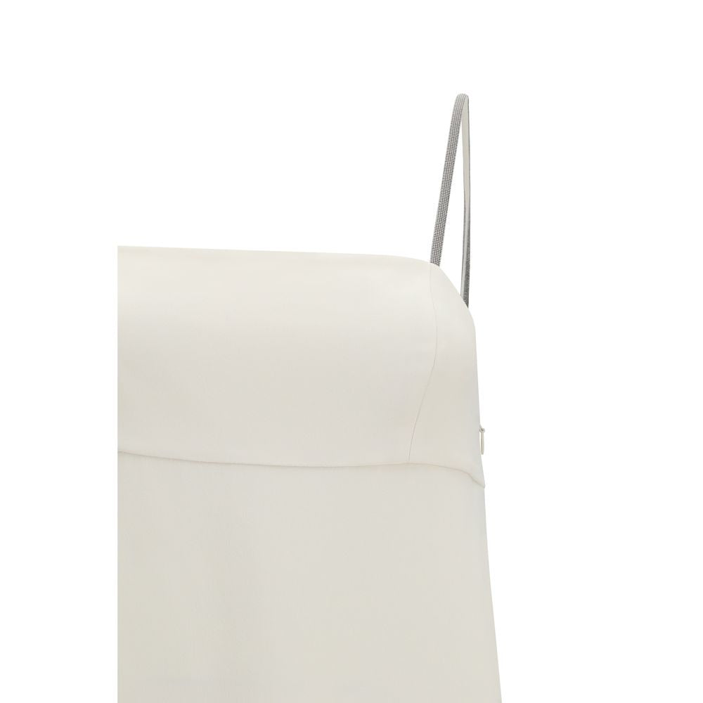 Brunello Cucinelli White Acetate Casual Dress Brunello Cucinelli