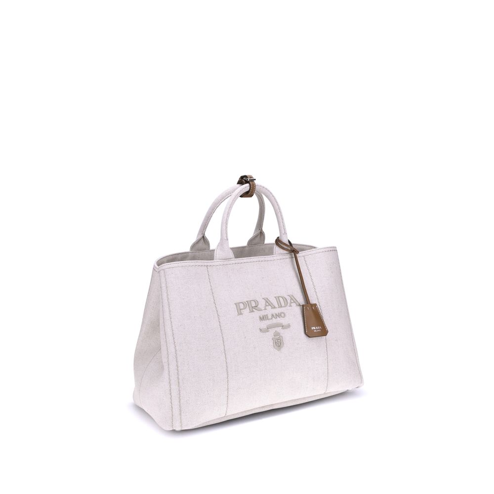 Prada Beige Cotton Shoulder Bag Prada