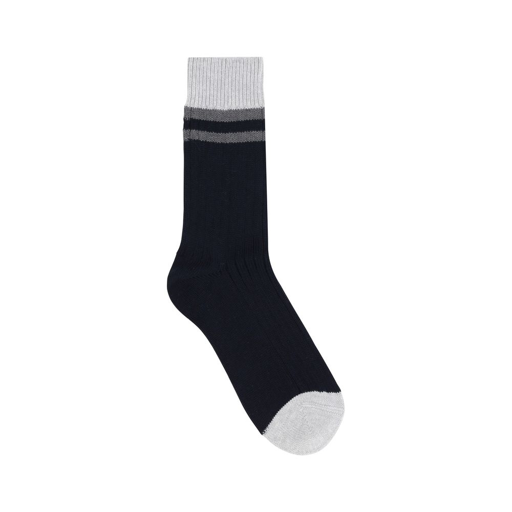 Brunello Cucinelli Black Cotton Socks Brunello Cucinelli