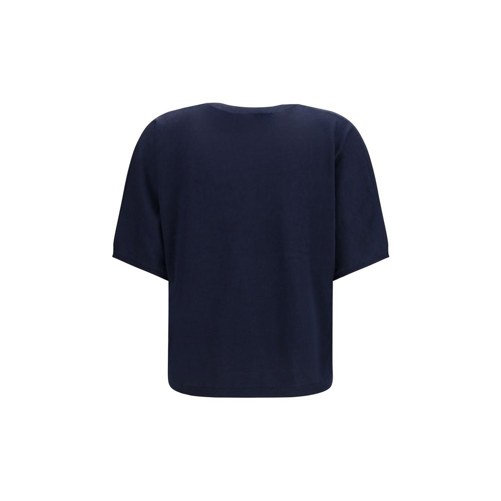 Brunello Cucinelli Blue Cashmere Sleeveles Sweater Brunello Cucinelli