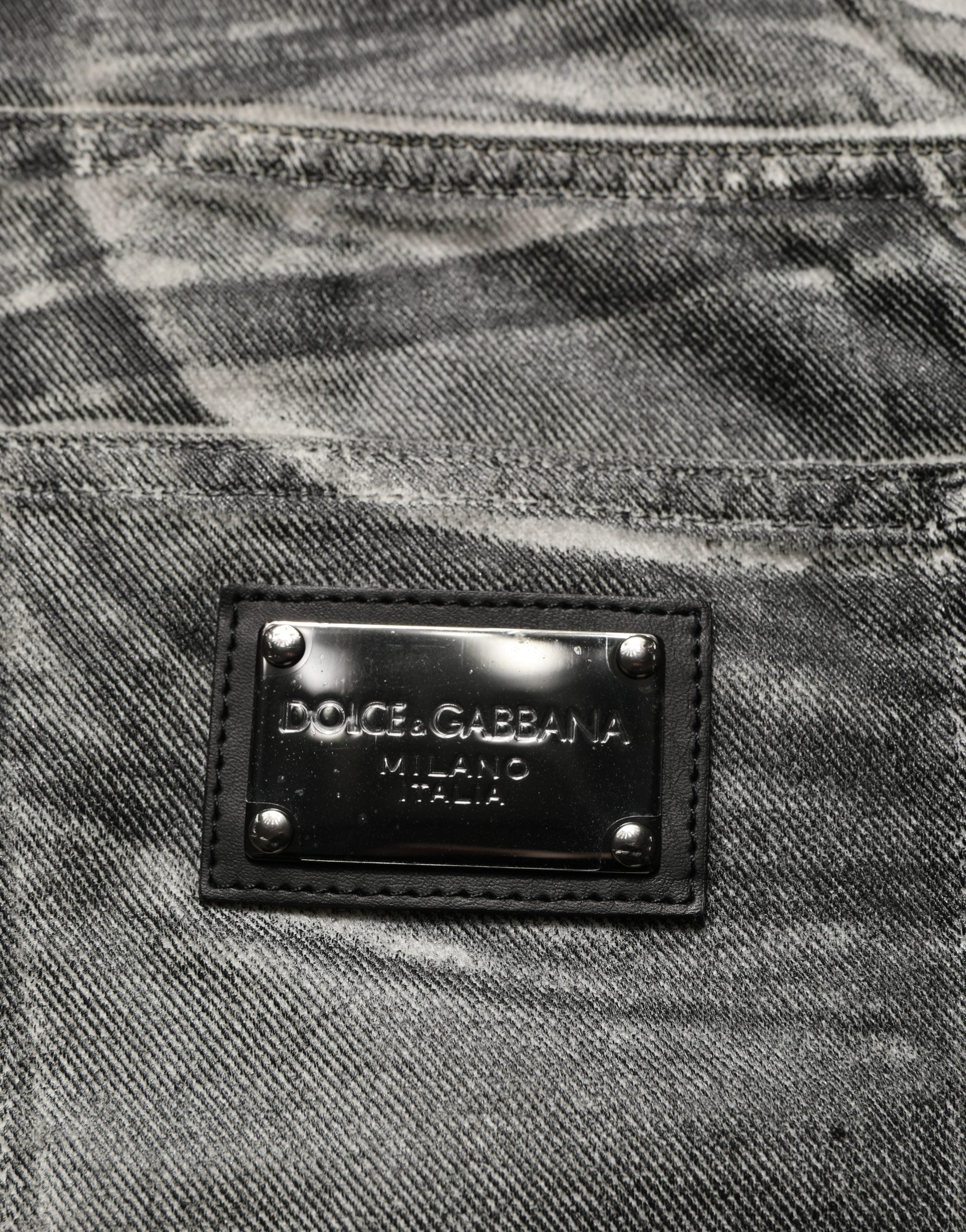 Dolce & Gabbana Grey Washed Mid Waist Straight Denim Jeans Dolce & Gabbana
