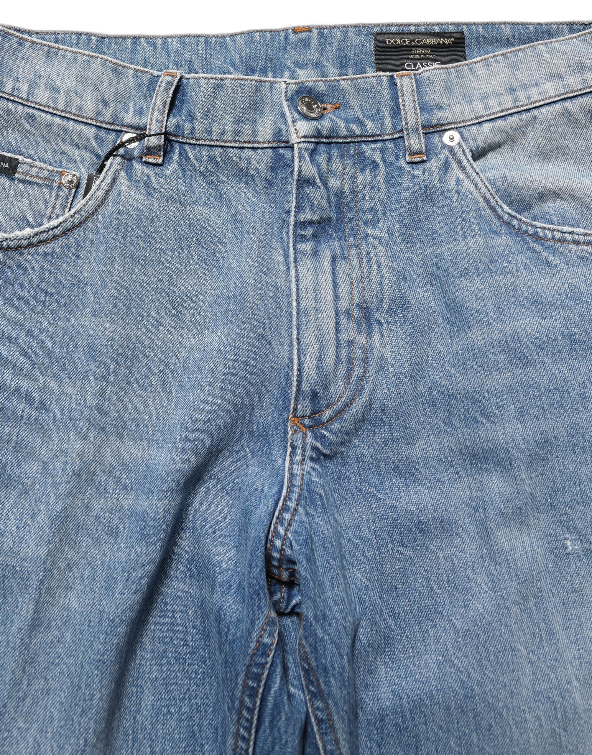 Dolce & Gabbana Light Blue Washed MidWaist Classic Denim Jeans Dolce & Gabbana