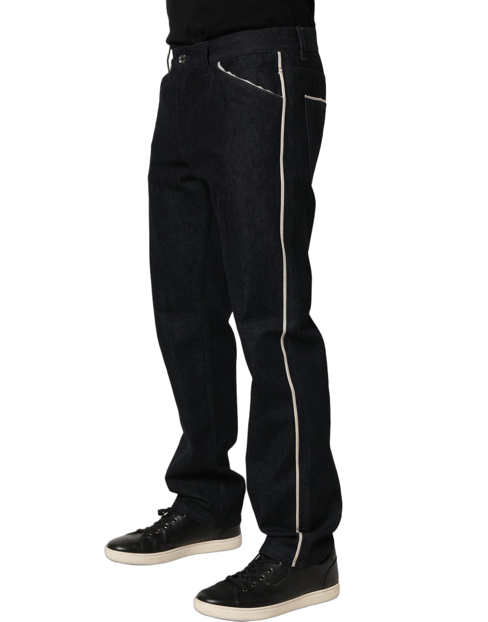 Dolce & Gabbana Black Cotton Mid Waist Classic Men Denim Jeans Dolce & Gabbana
