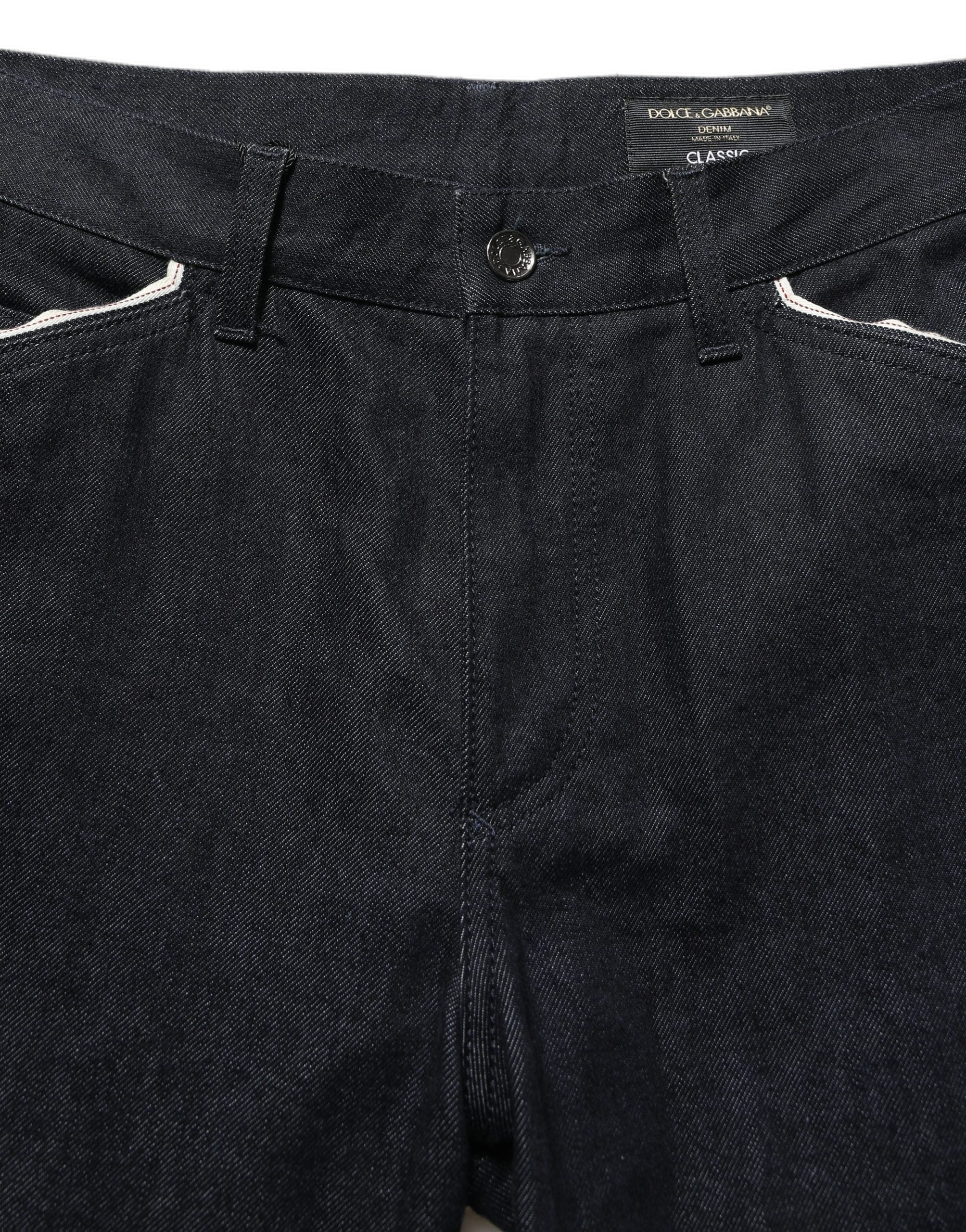 Dolce & Gabbana Black Cotton Mid Waist Classic Men Denim Jeans Dolce & Gabbana