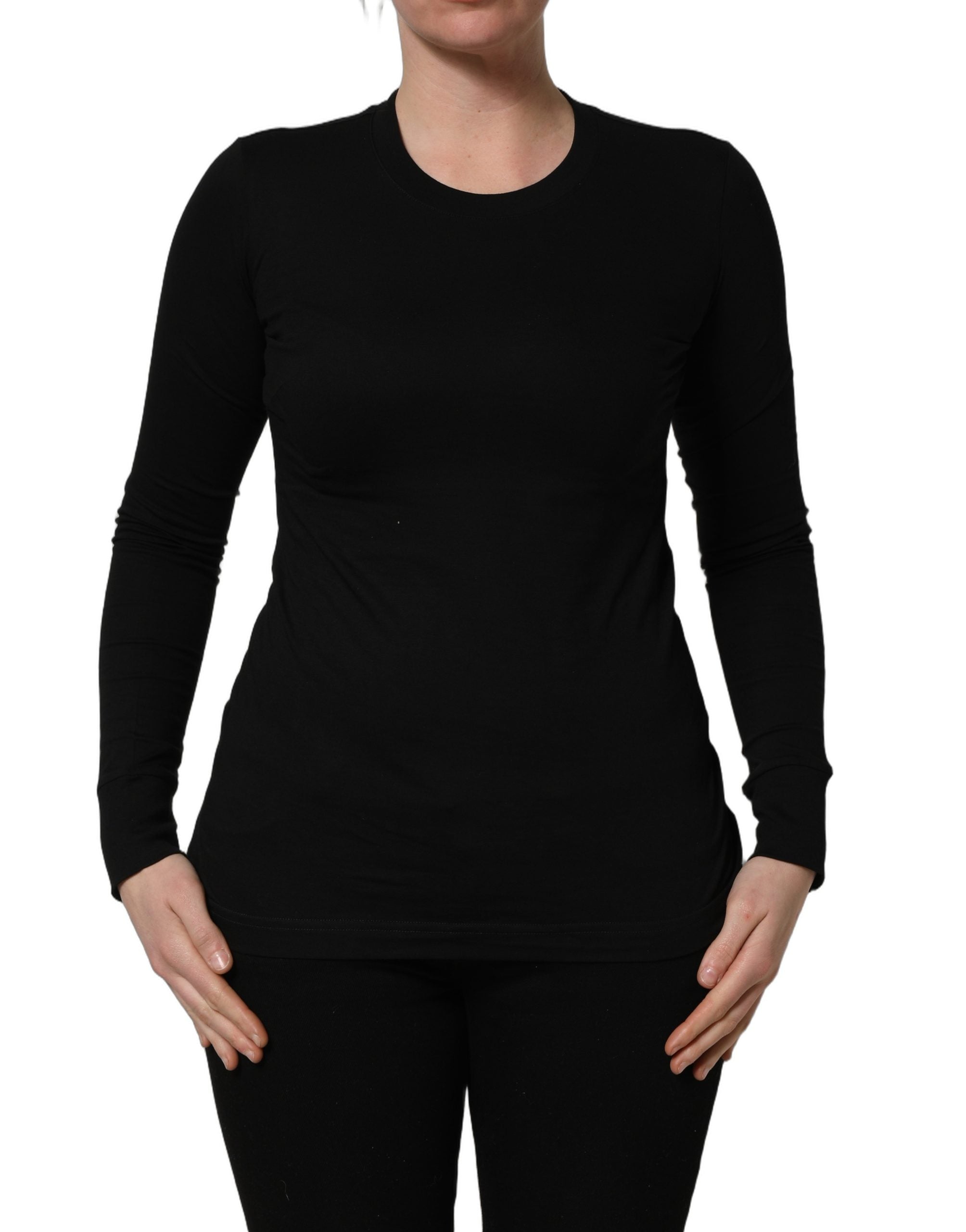 Dolce & Gabbana Black Long Sleeves Crew Neck Pullover Sweater Dolce & Gabbana
