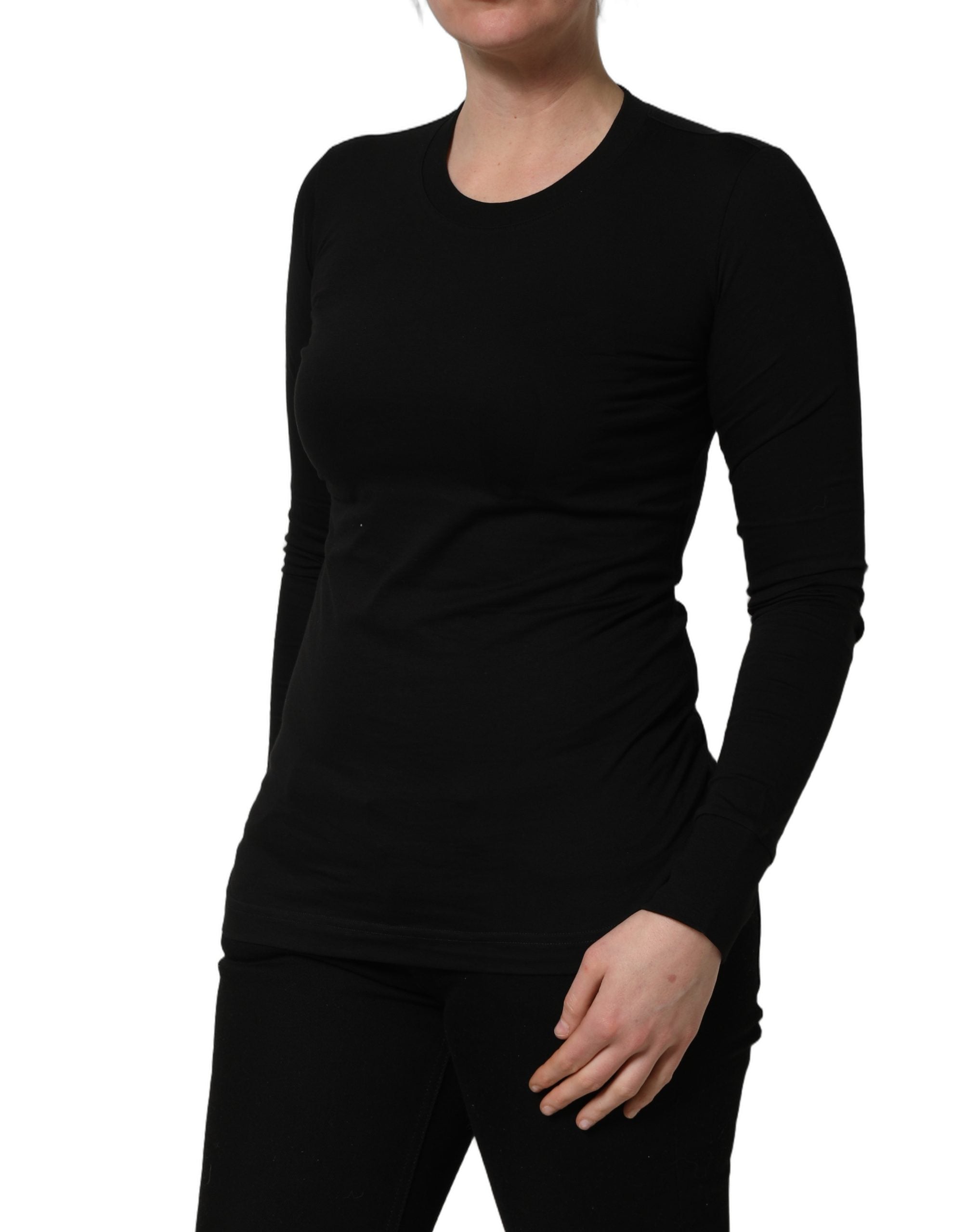 Dolce & Gabbana Black Long Sleeves Crew Neck Pullover Sweater Dolce & Gabbana