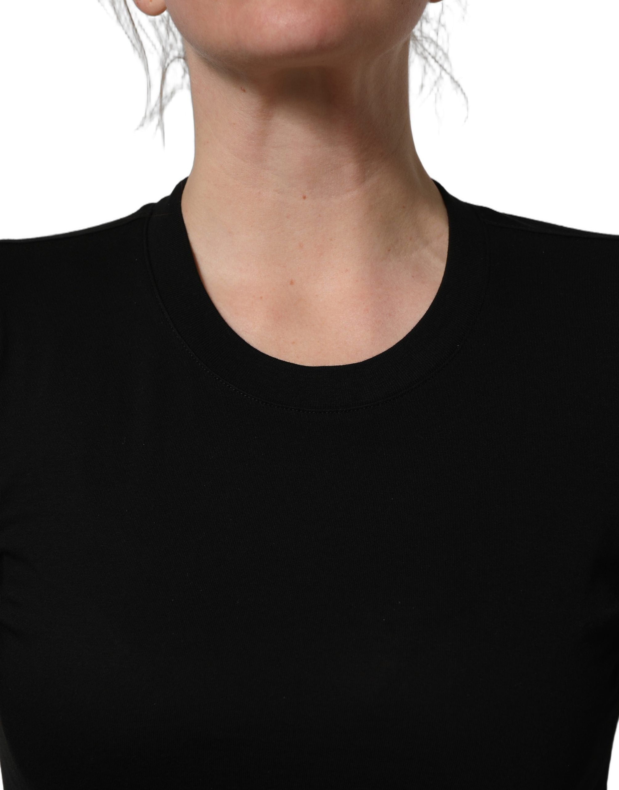 Dolce & Gabbana Black Long Sleeves Crew Neck Pullover Sweater Dolce & Gabbana