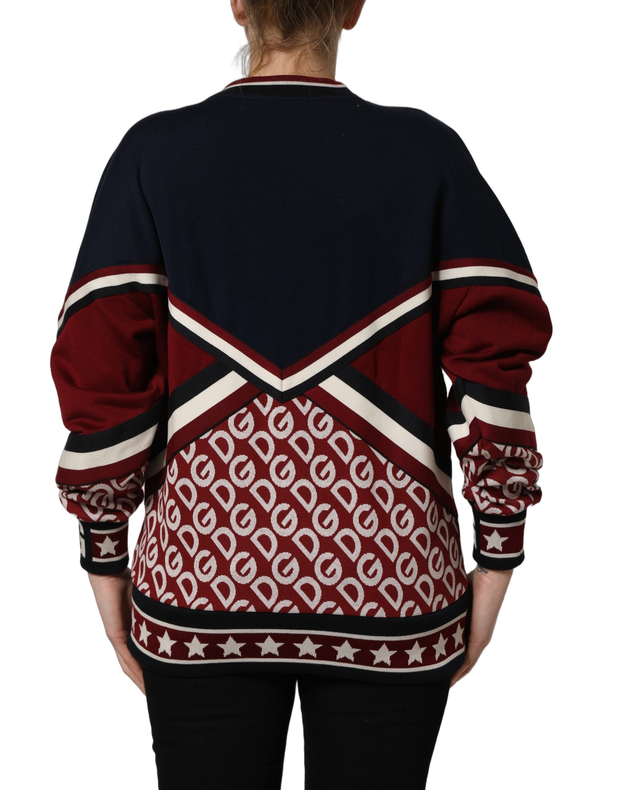 Dolce & Gabbana Blue Red Paneled 'Royals' Patch Sweatshirt Sweater Dolce & Gabbana