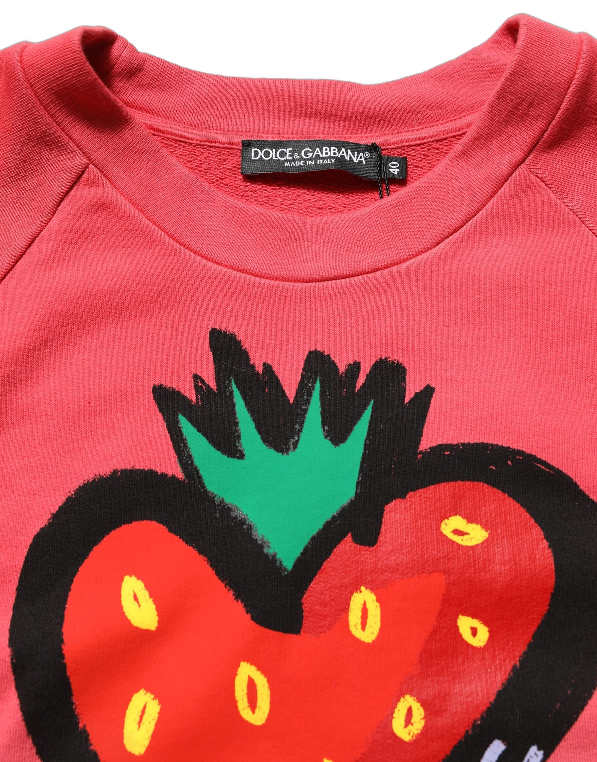 Dolce & Gabbana Multicolor StrawberryPrint Sweatshirt Sweater Dolce & Gabbana