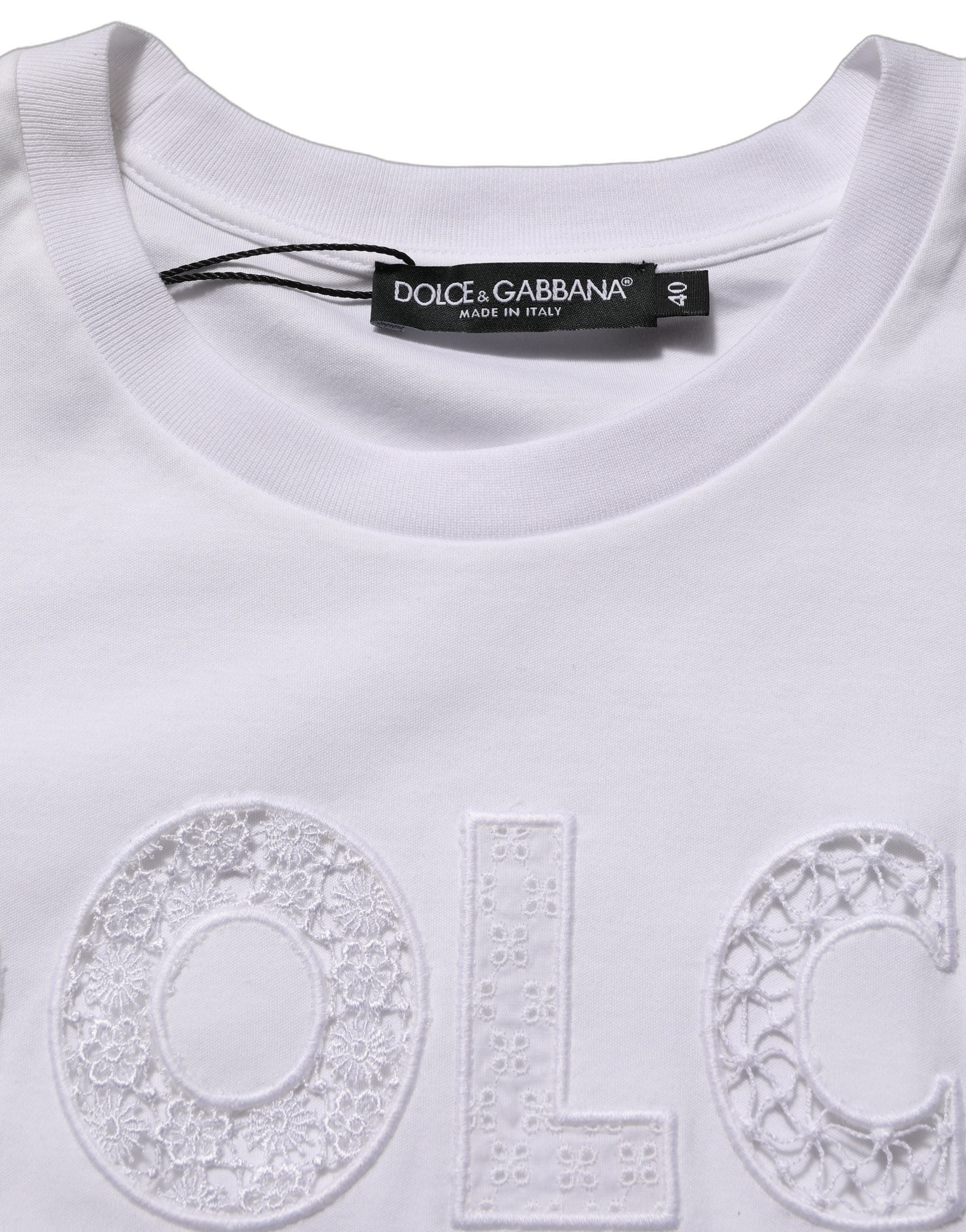 Dolce & Gabbana White Logo Round Neck Sleeveless T-shirt Dolce & Gabbana