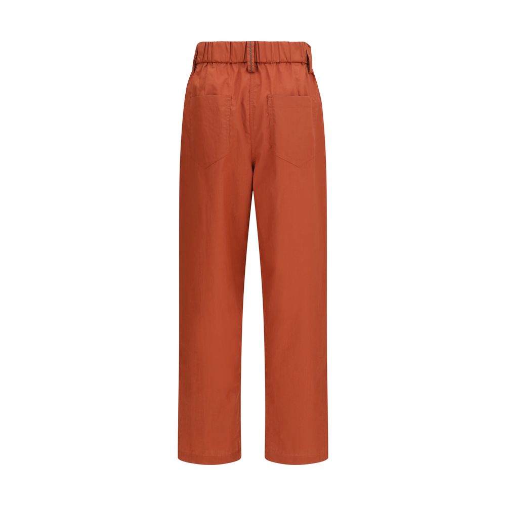 Brunello Cucinelli Orange Cotton Casual Pants Brunello Cucinelli