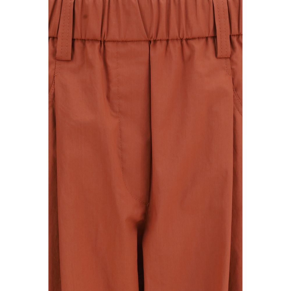 Brunello Cucinelli Orange Cotton Casual Pants Brunello Cucinelli