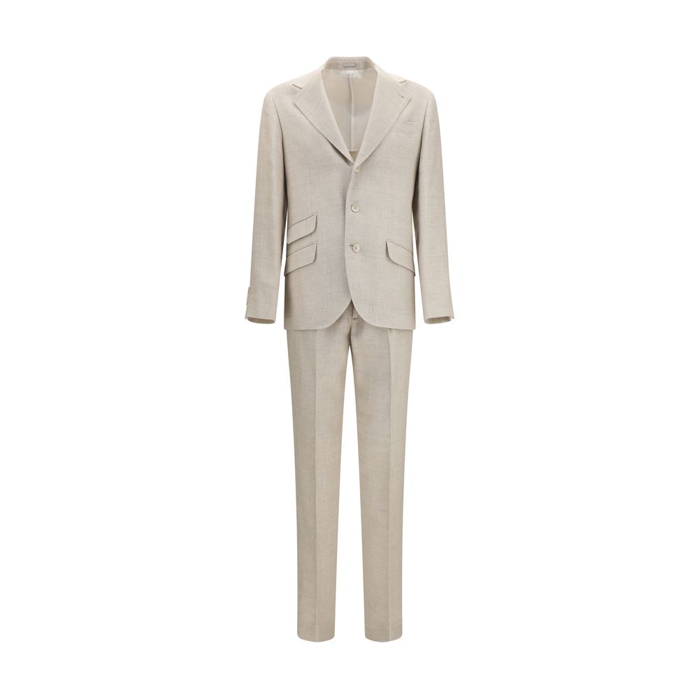 Brunello Cucinelli Beige Silk Two-Piece Suit Brunello Cucinelli