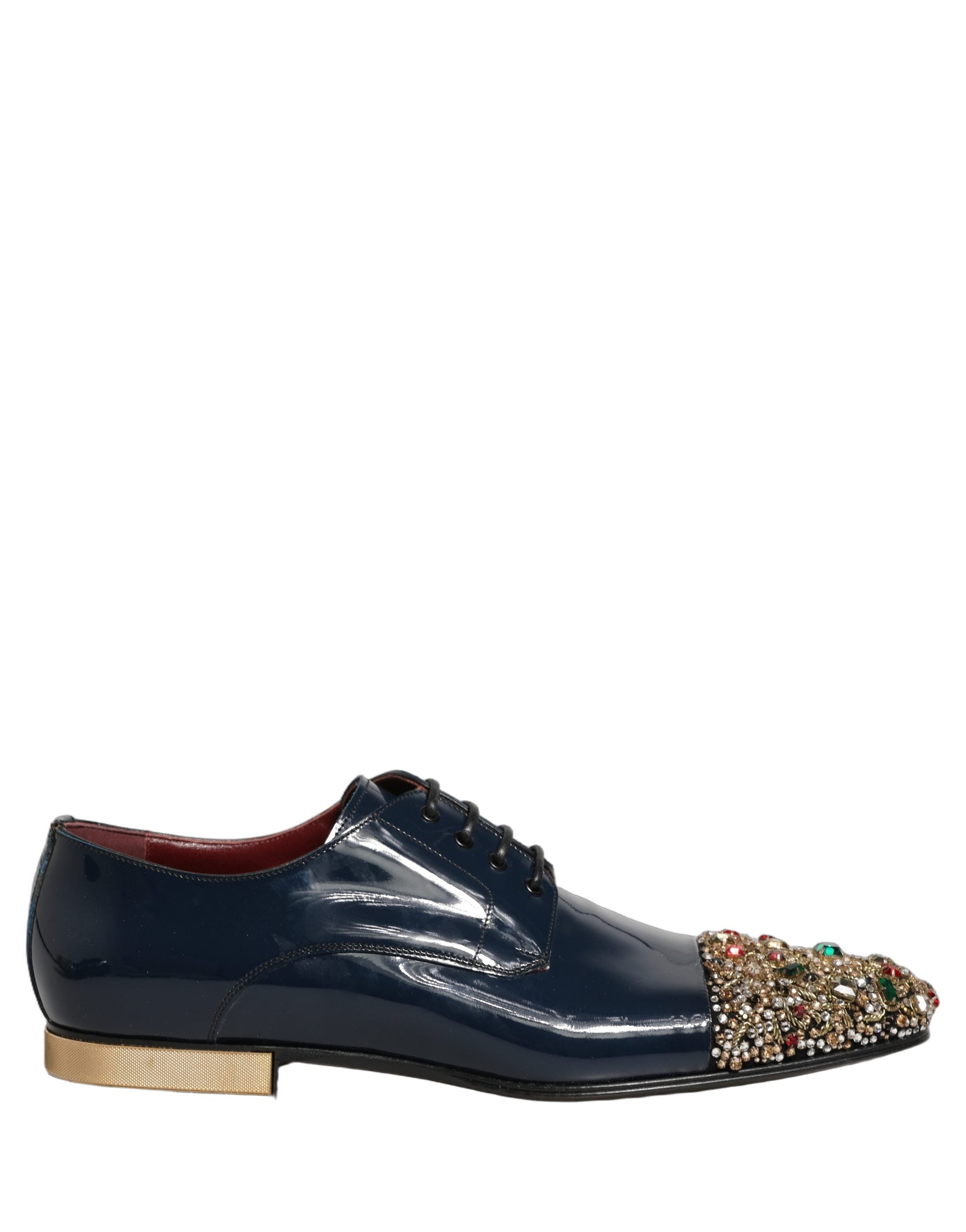 Dolce & Gabbana Blue Embellished Men Derby Dress Formal Shoes Dolce & Gabbana