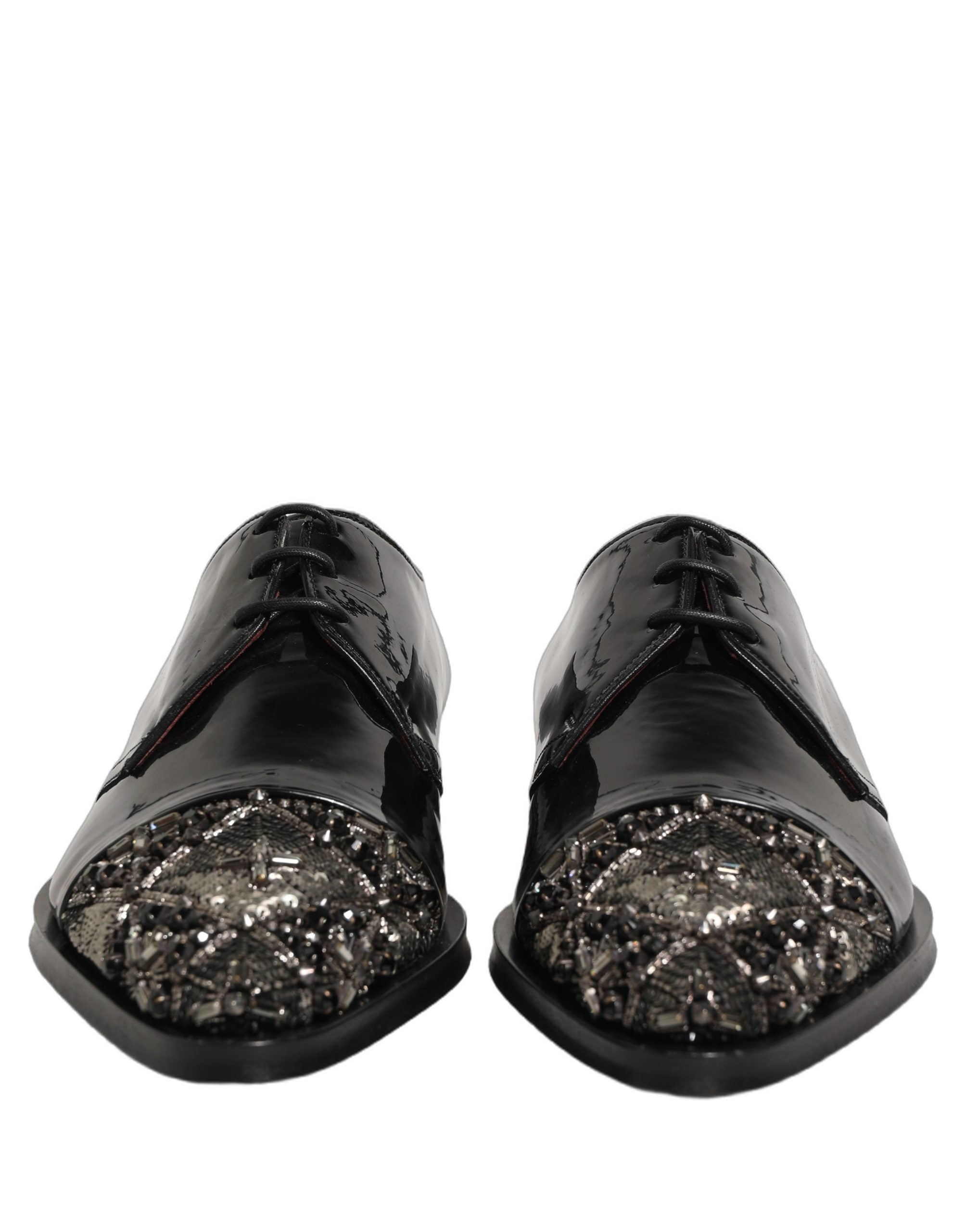 Dolce & Gabbana Black Embellished Men Derby Dress Formal Shoes Dolce & Gabbana
