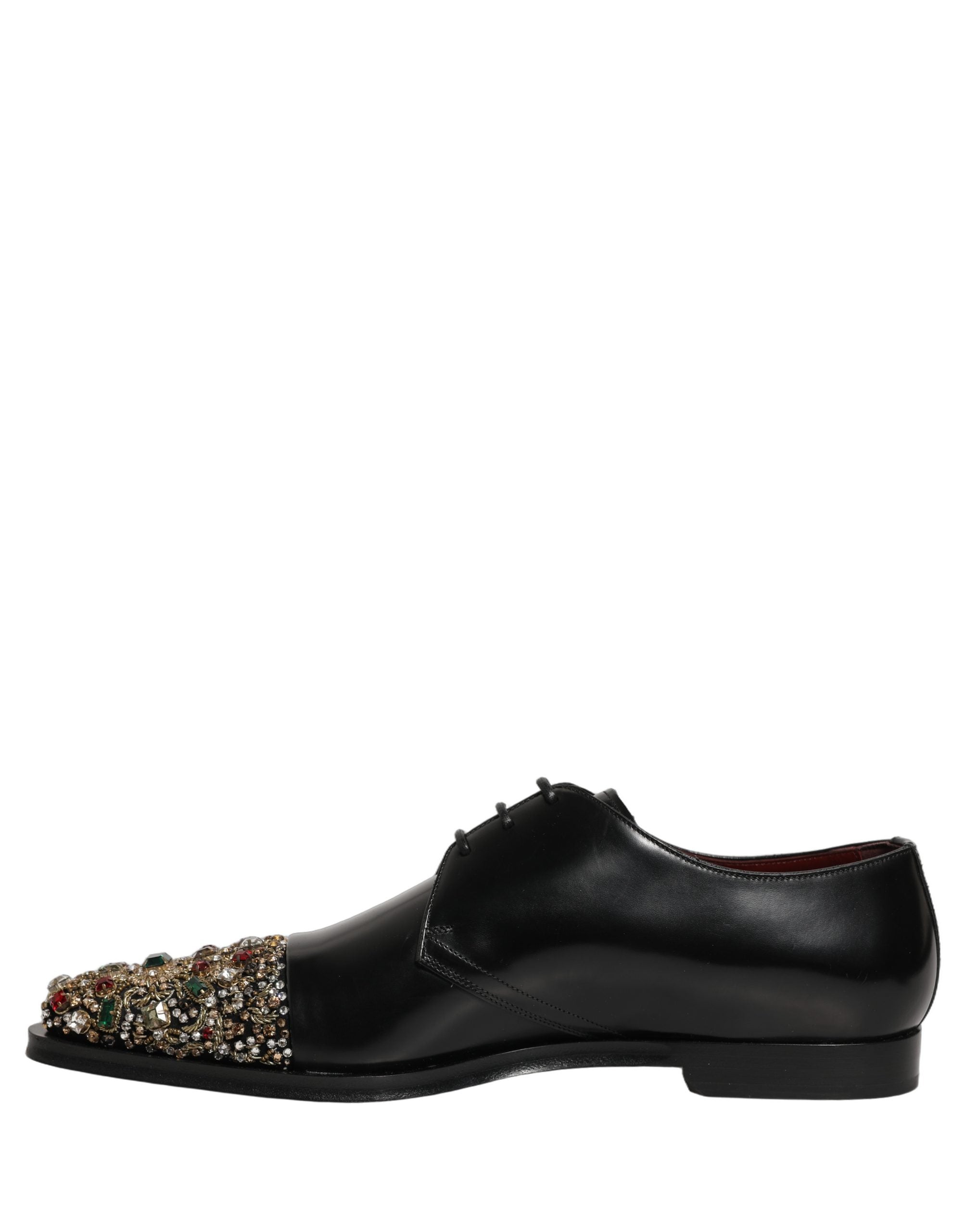 Dolce & Gabbana Black Embellished Derby Dress Formal Shoes Dolce & Gabbana