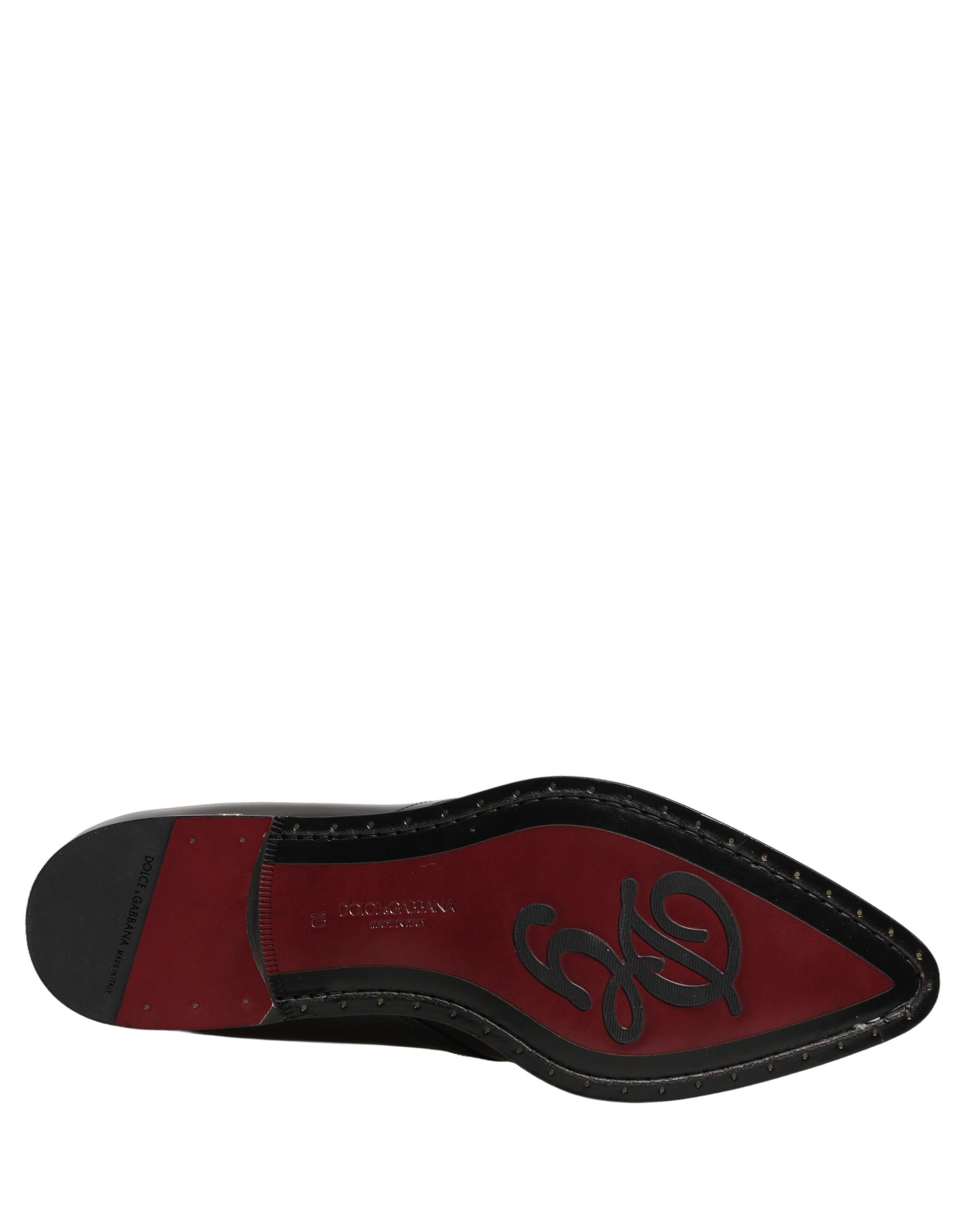 Dolce & Gabbana Black Embellished Derby Dress Formal Shoes Dolce & Gabbana