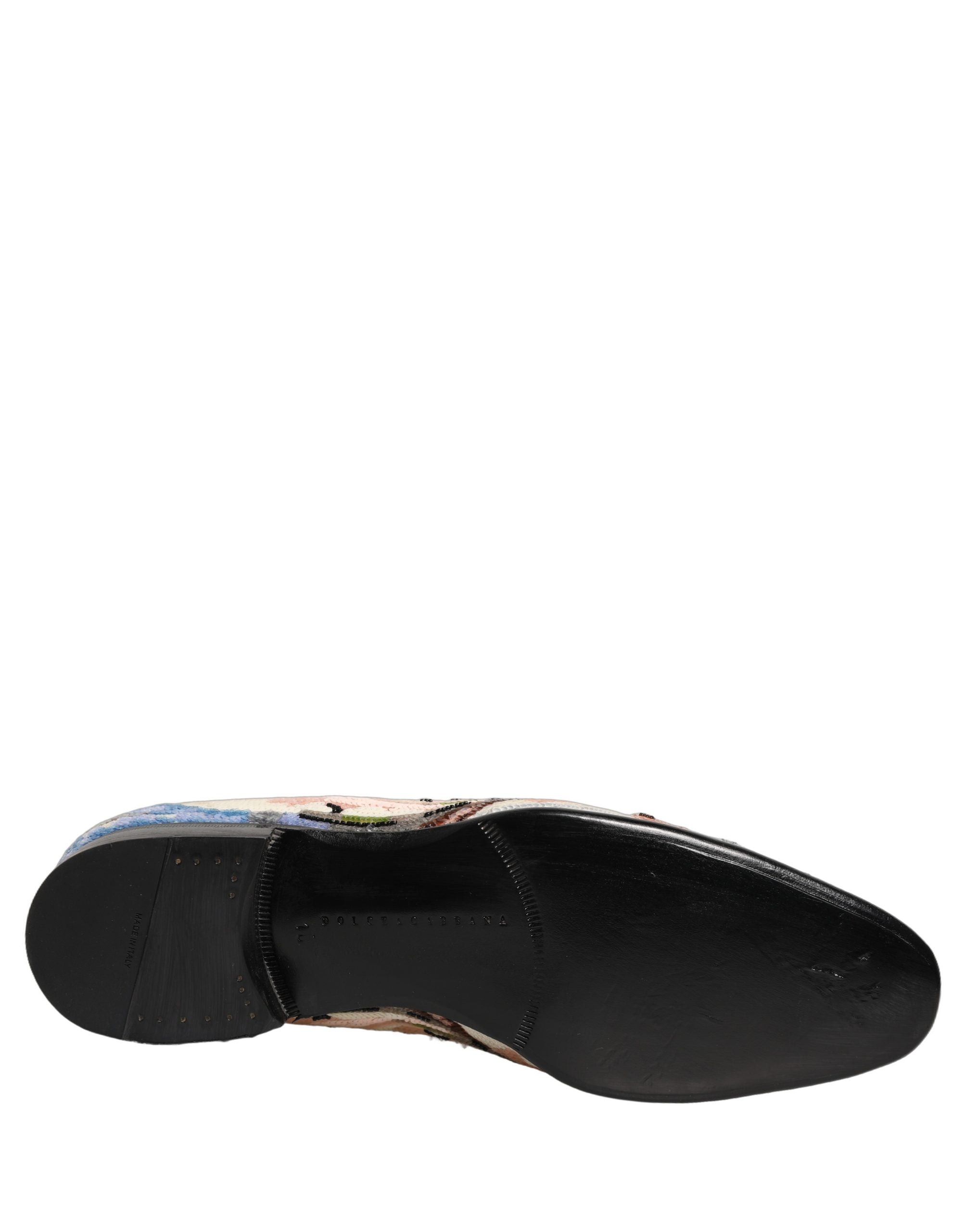 Dolce & Gabbana Multicolor Sequin Embroidered Loafers Shoes Dolce & Gabbana